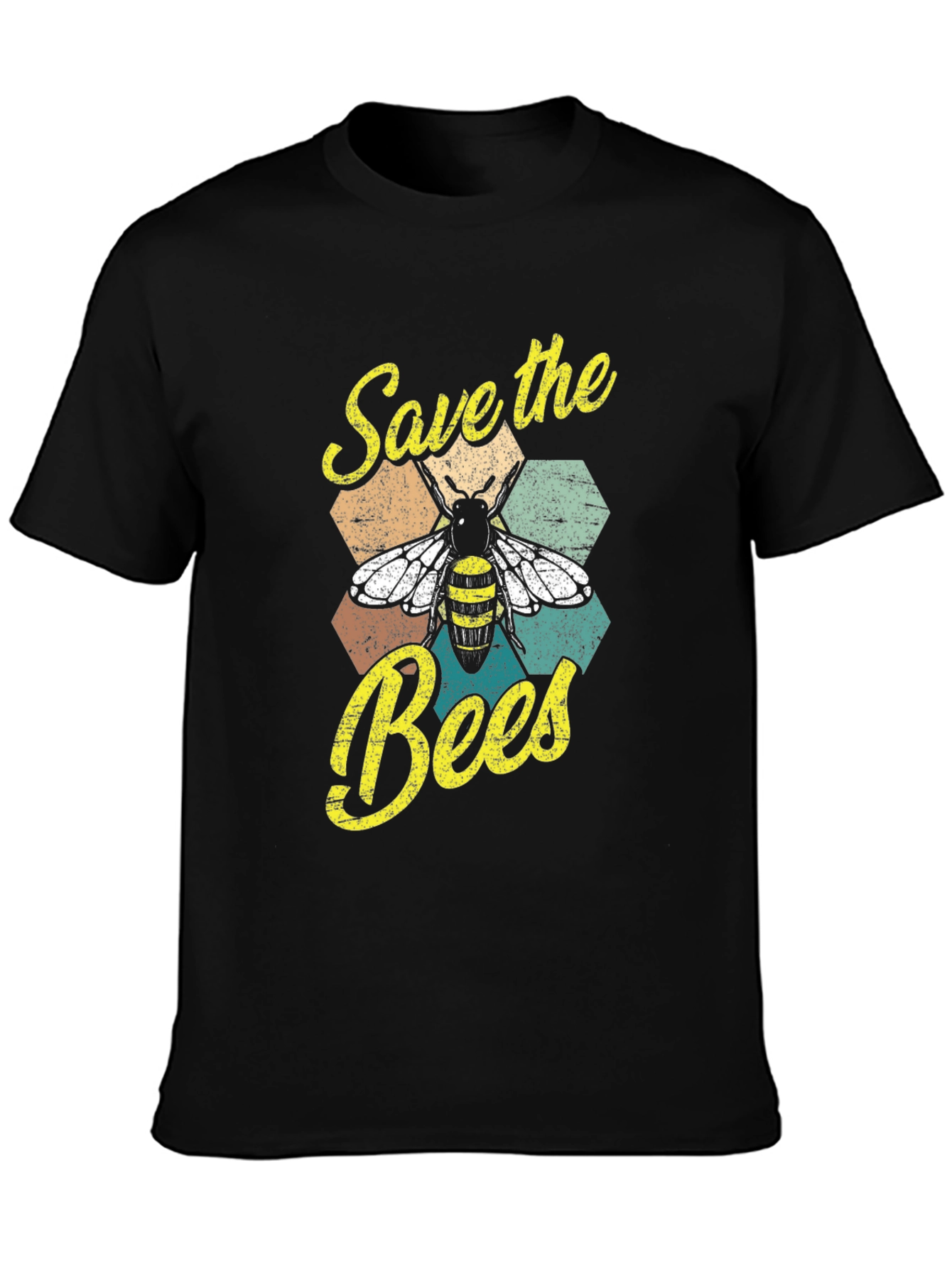 Save the Bees Graphic T-Shirt - Black Cotton Tee