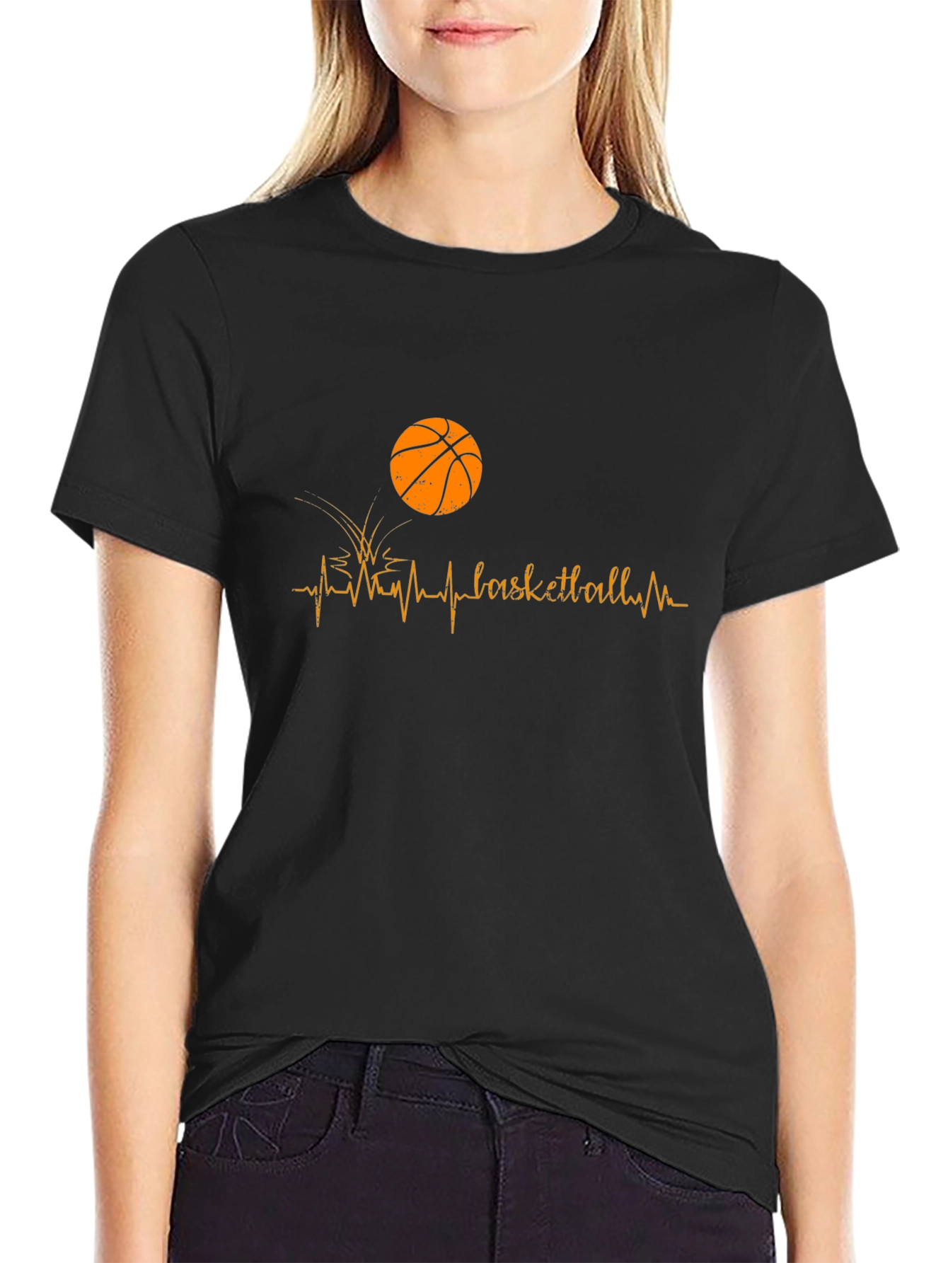 Basketball Heartbeat Graphic T-Shirt