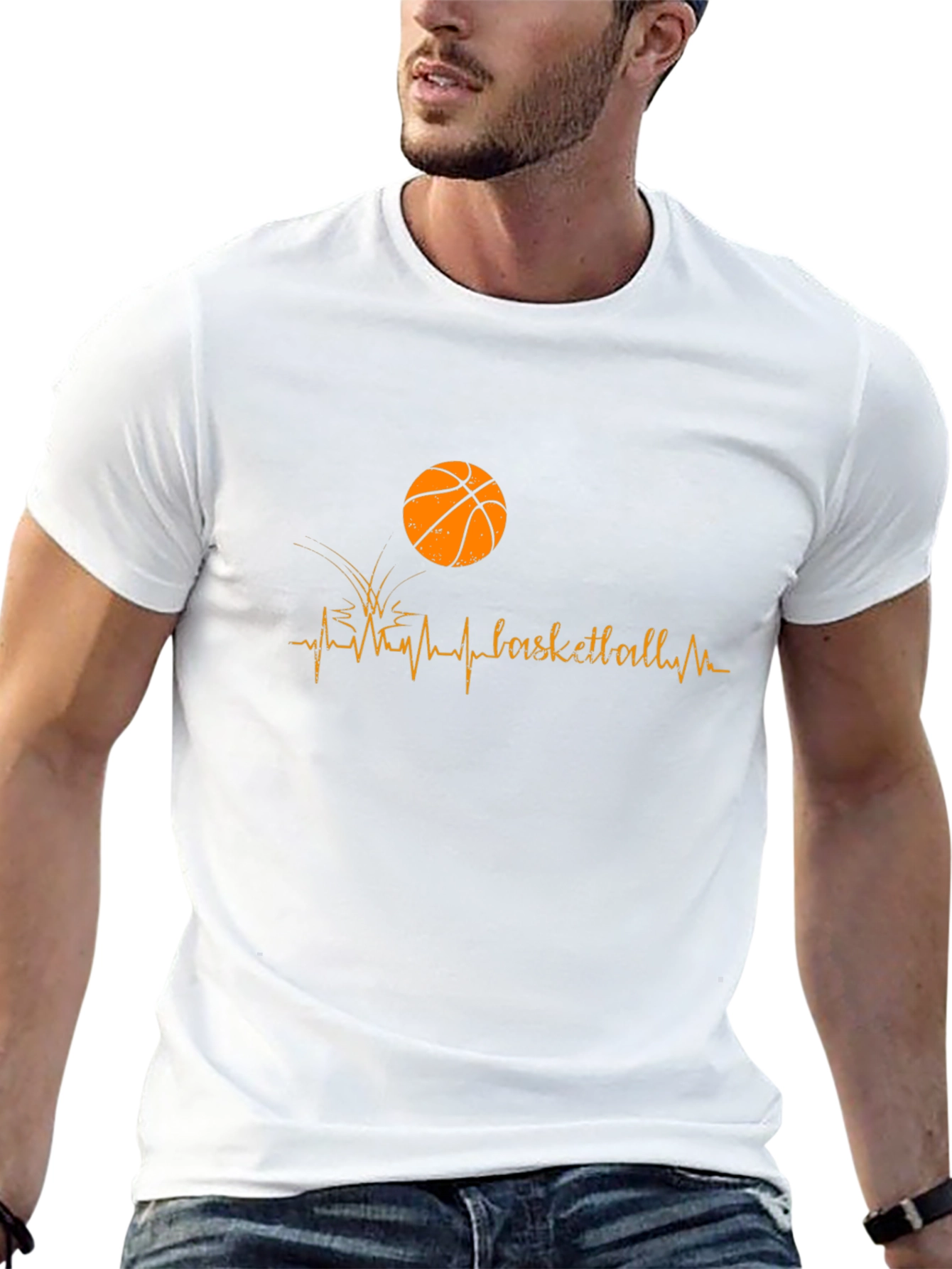 Basketball Heartbeat Graphic T-Shirt