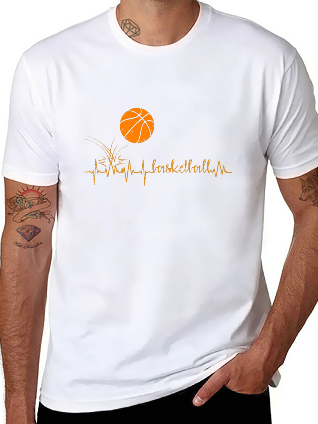 Basketball Heartbeat Graphic T-Shirt