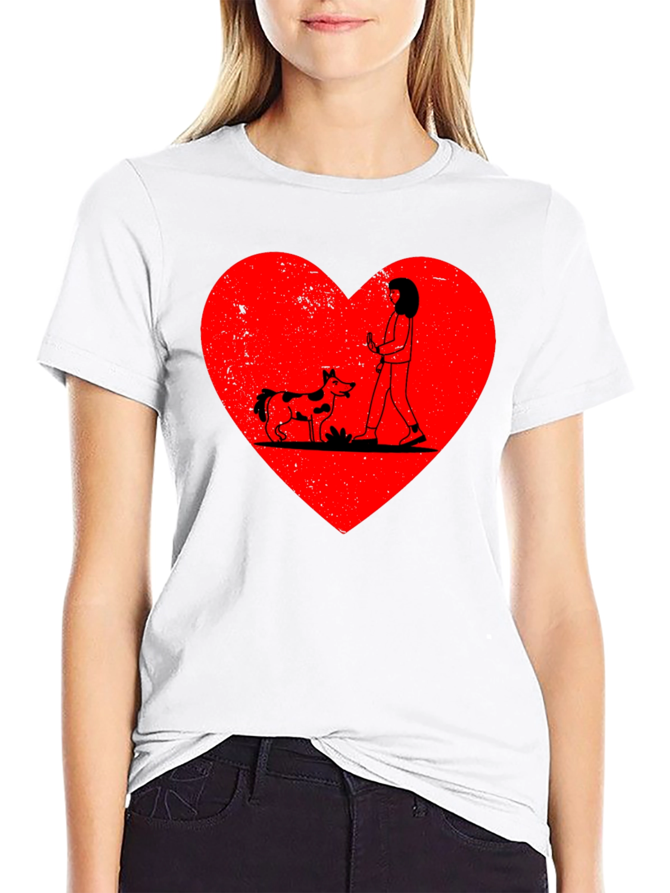 Dog Lover Heart Graphic Tee