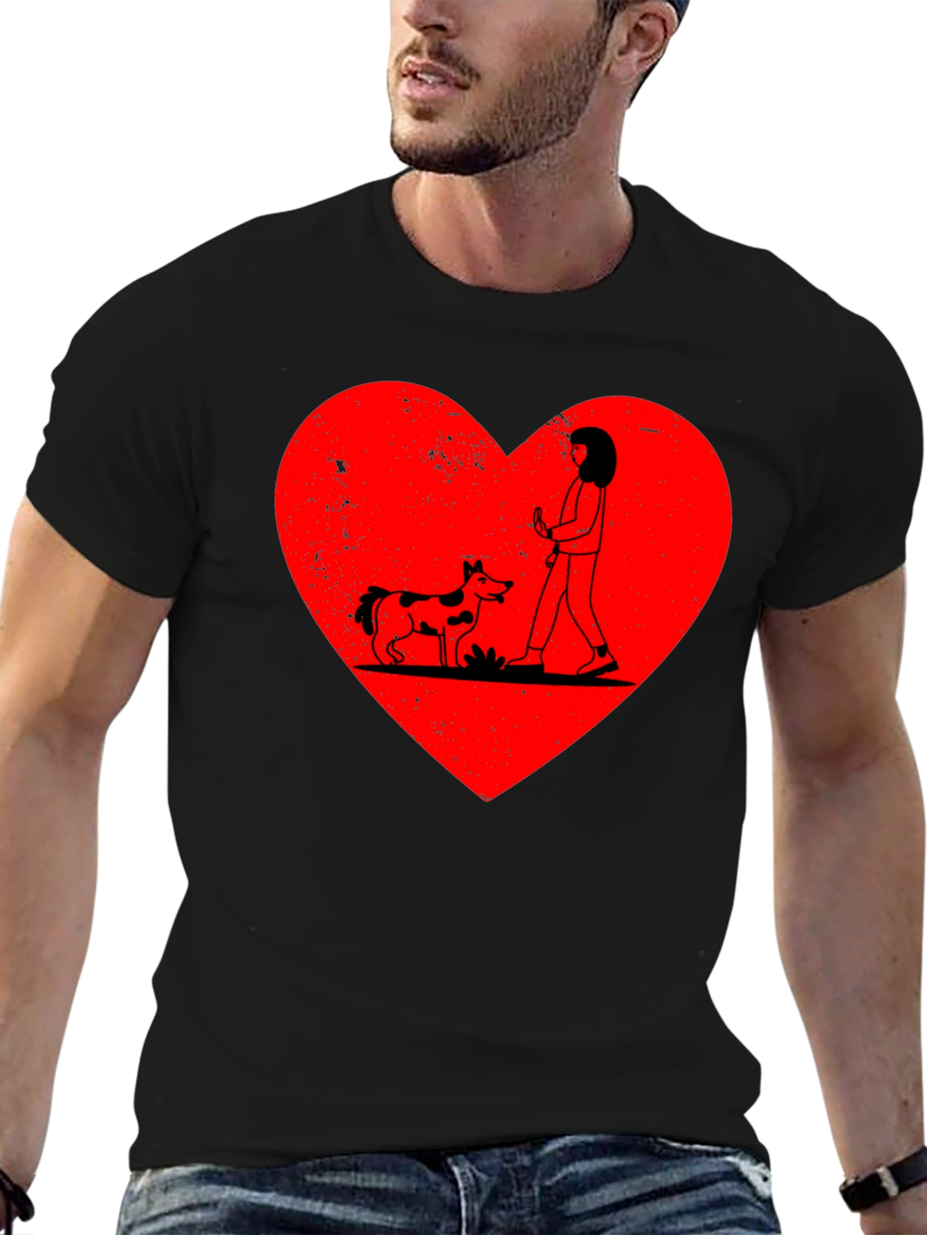 Dog Lover Heart Graphic Tee