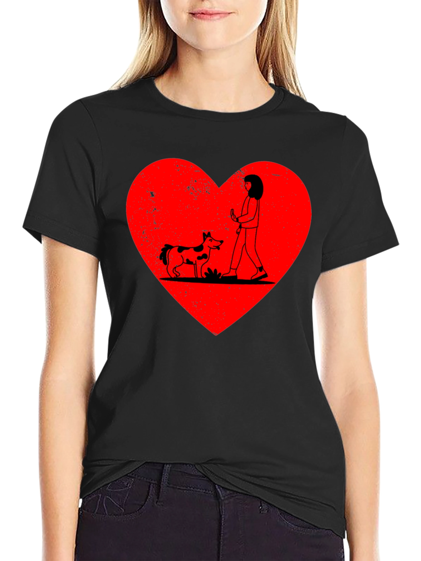 Dog Lover Heart Graphic Tee