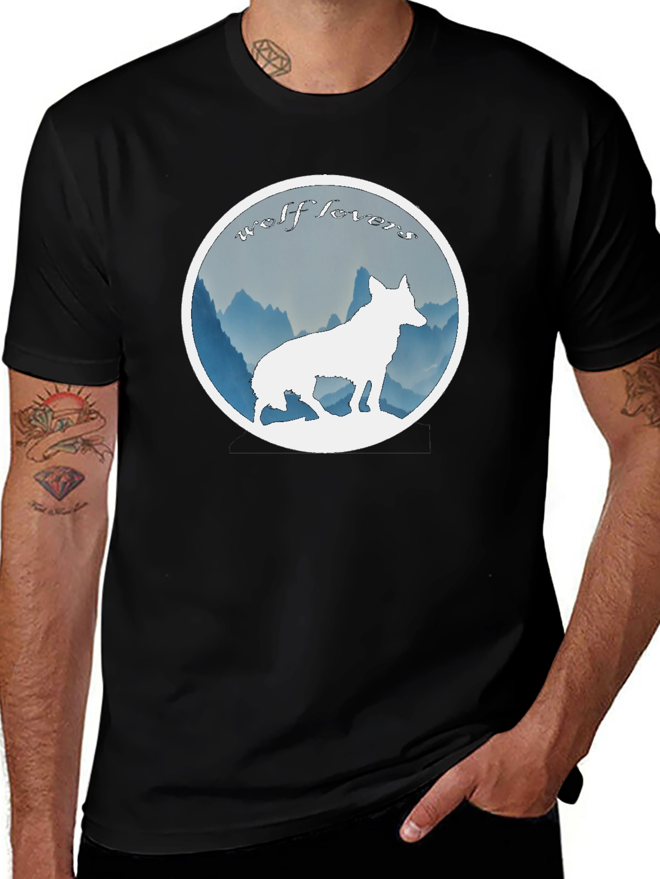 Wolf Lovers Black T-Shirt