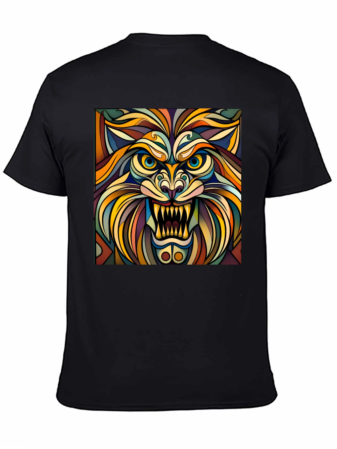 Abstract Lion Graphic T-Shirt