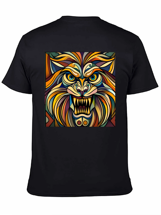 Abstract Lion Graphic T-Shirt
