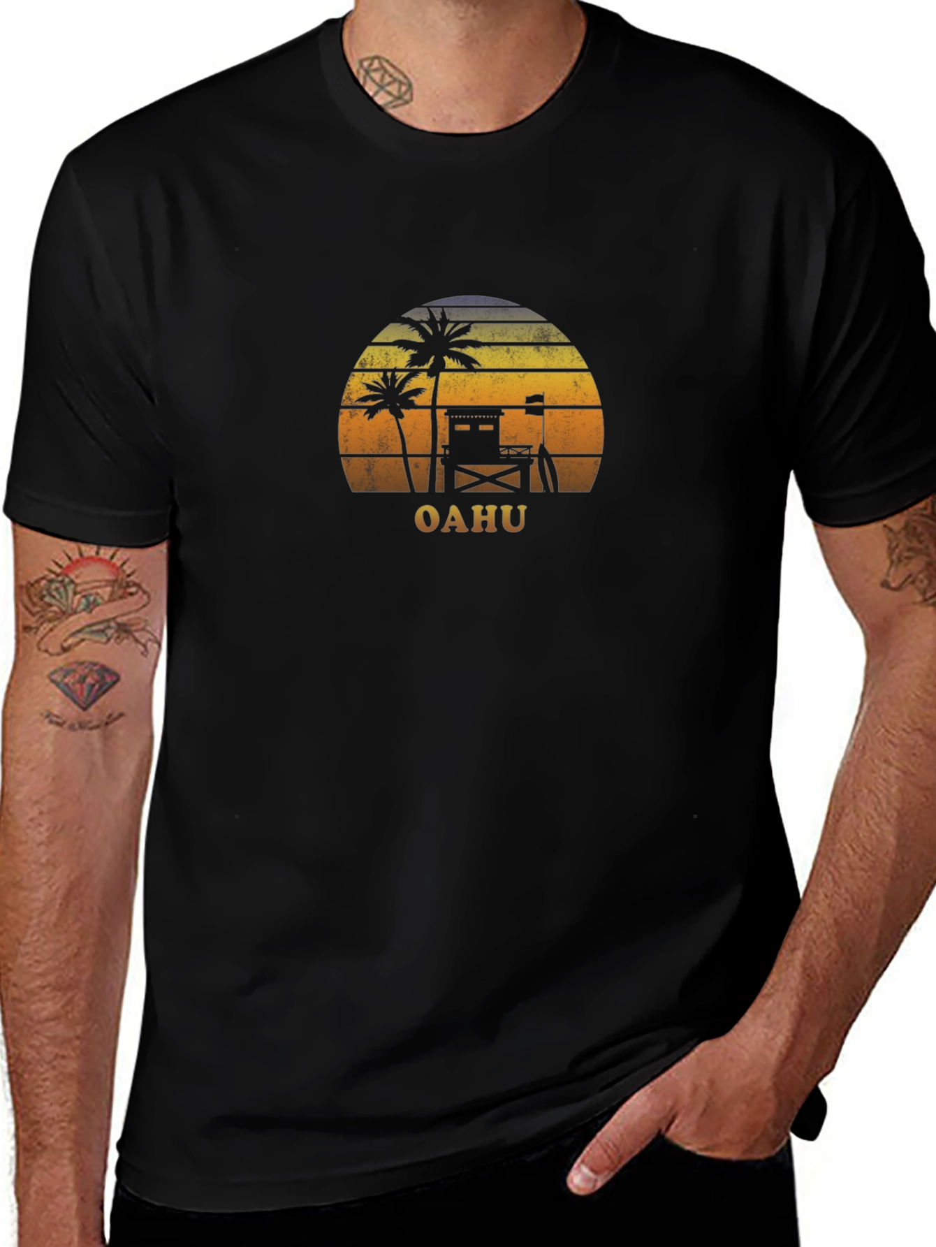 Oahu Sunset Graphic Tee - Island Vibes