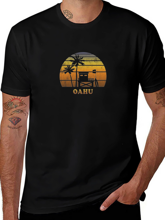 Oahu Sunset Graphic Tee - Island Vibes