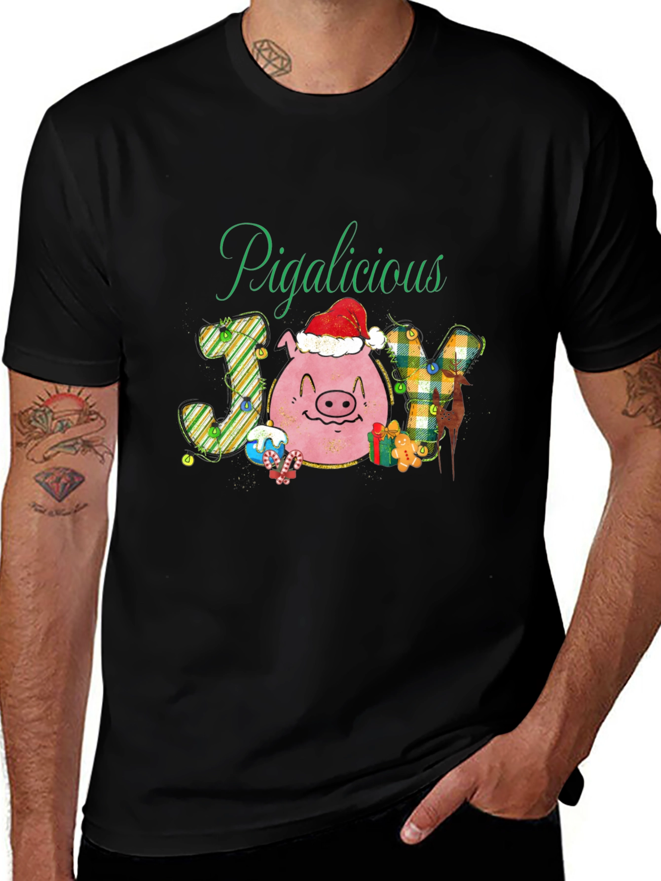 Pigalicious Joy Christmas T-Shirt