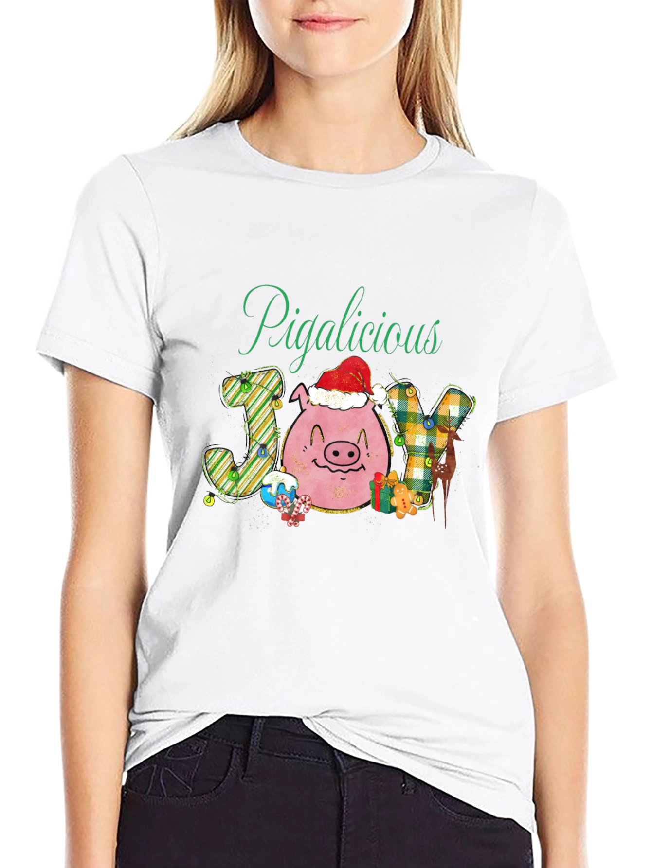 Pigalicious Joy Christmas T-Shirt