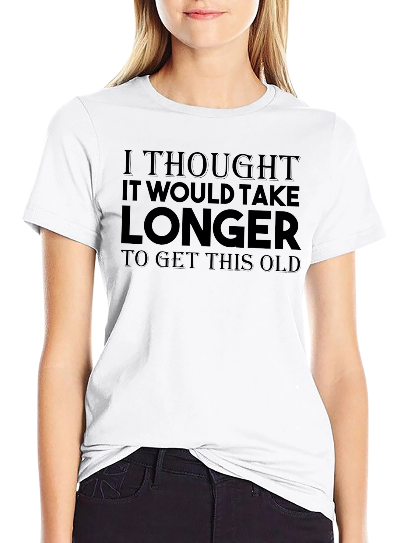 Funny Getting Old Graphic Print Black T-Shirt