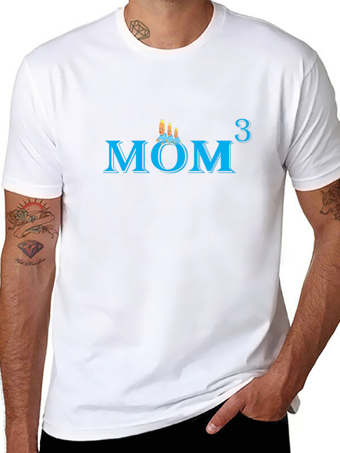 Mom of Triplets Graphic T-Shirt - Black