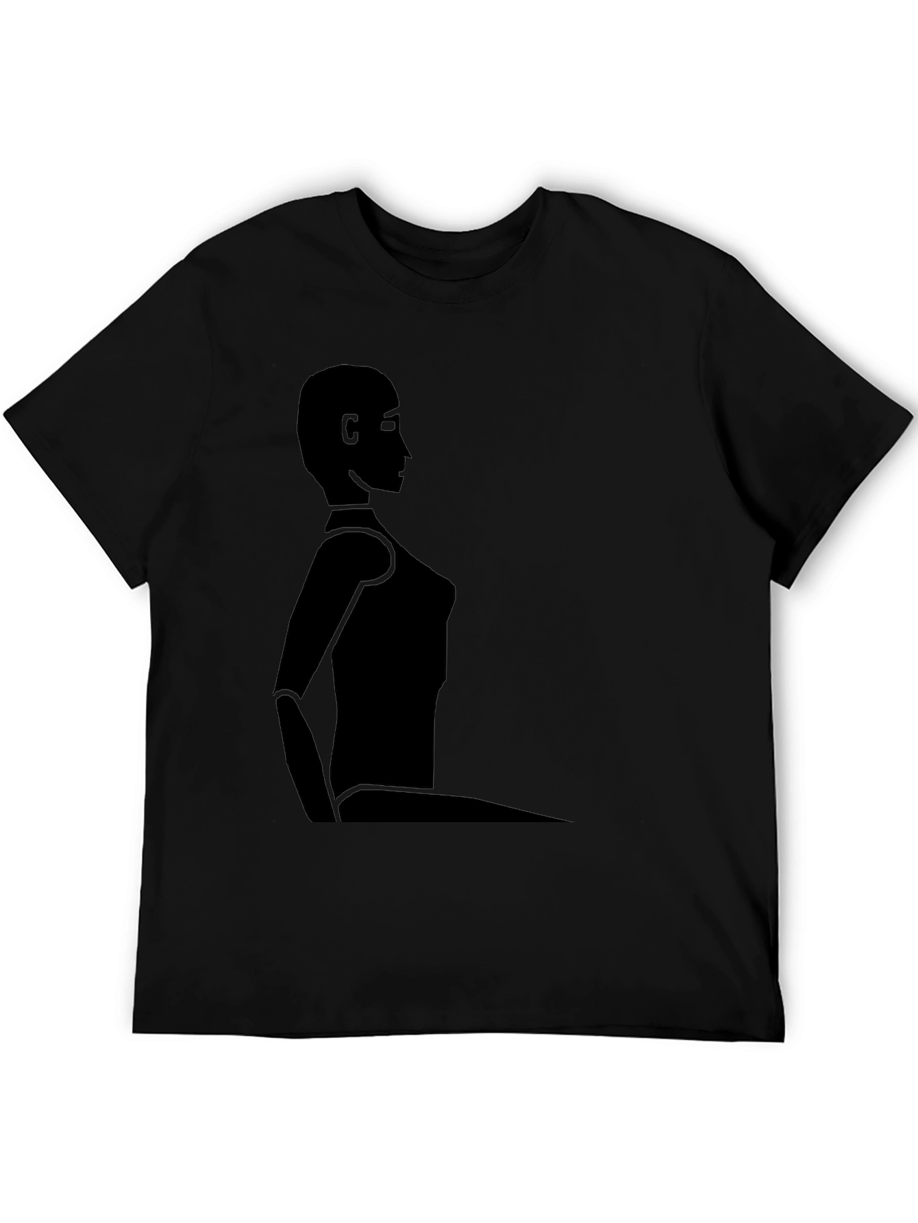 Minimalist Silhouette Graphic Black T-Shirt