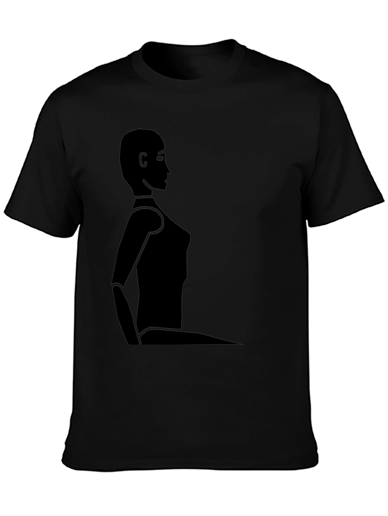 Minimalist Silhouette Graphic Black T-Shirt