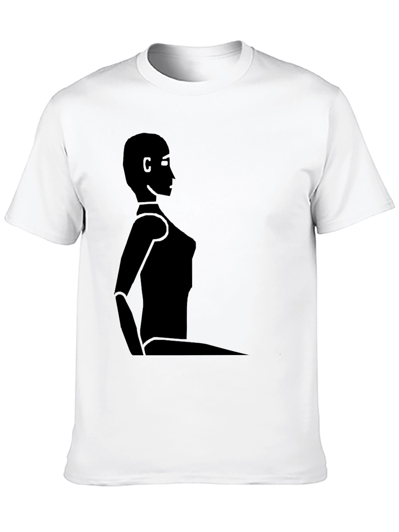 Minimalist Silhouette Graphic Black T-Shirt