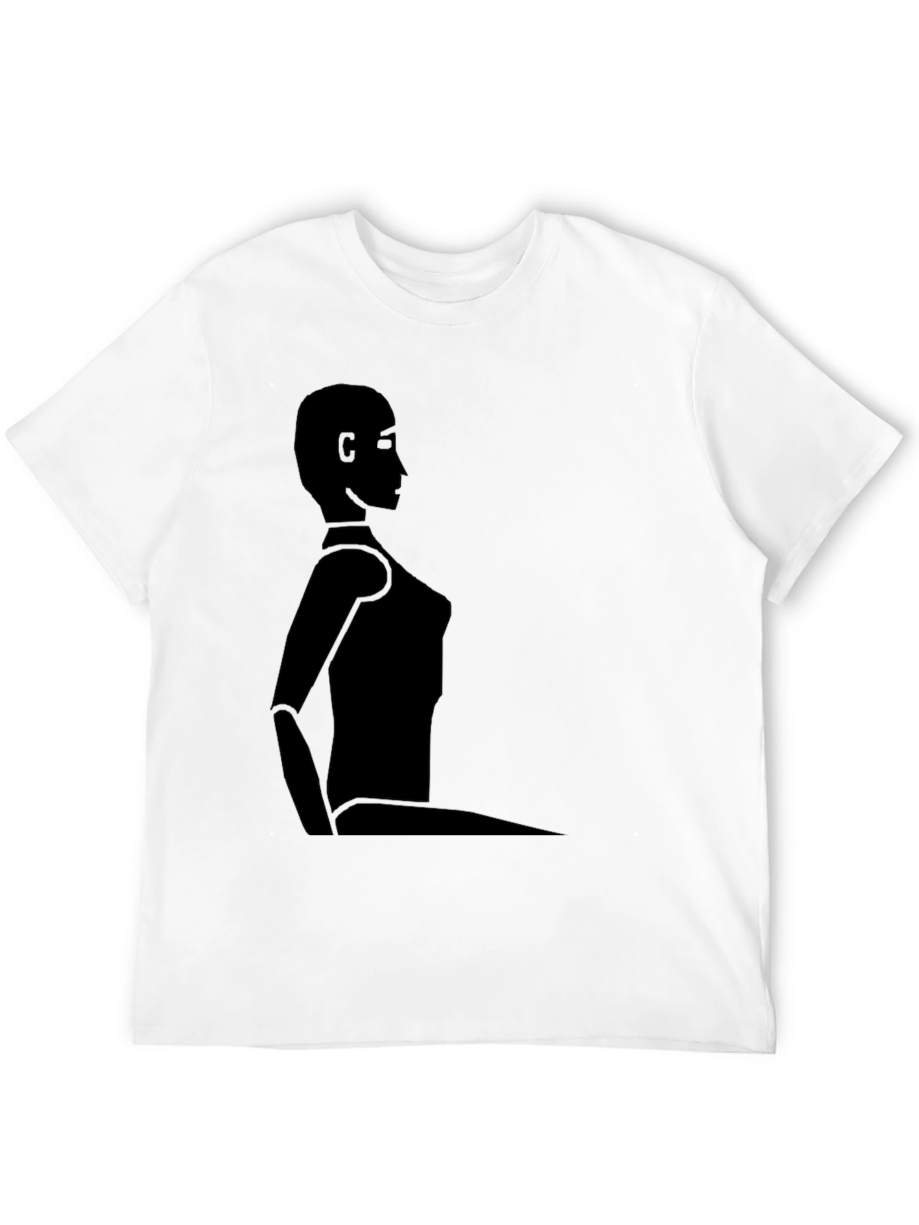 Minimalist Silhouette Graphic Black T-Shirt