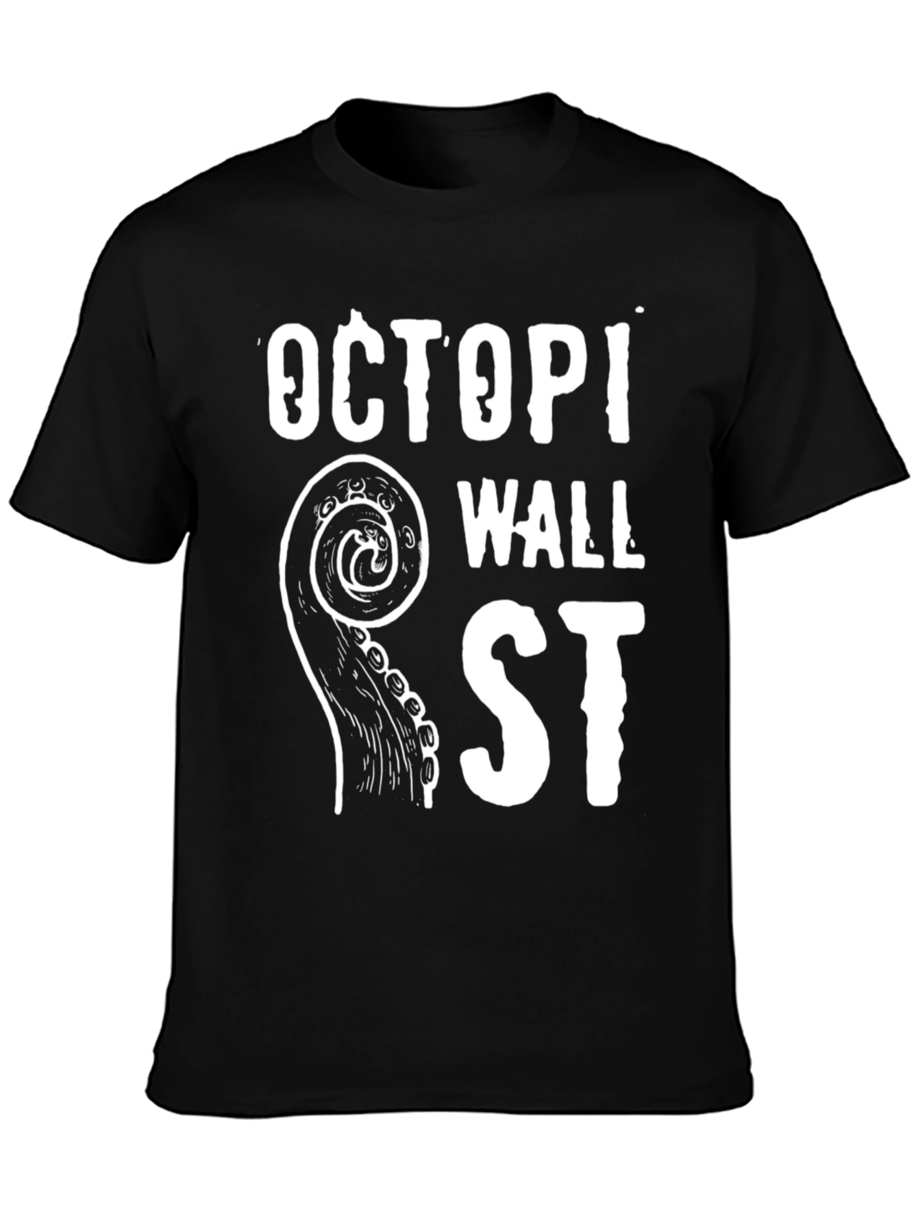 Octopi Wall St. Black T-Shirt