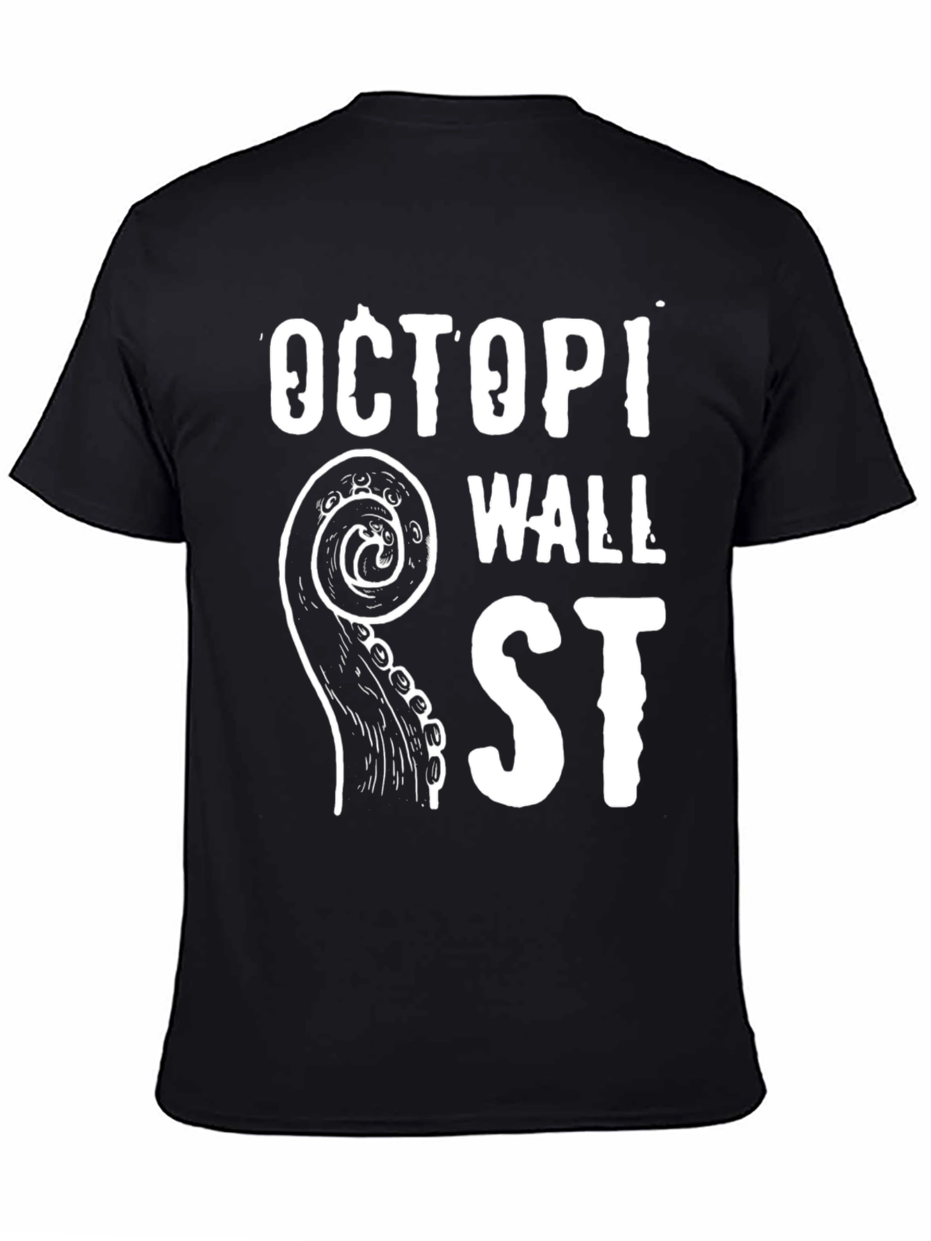 Octopi Wall St. Black T-Shirt