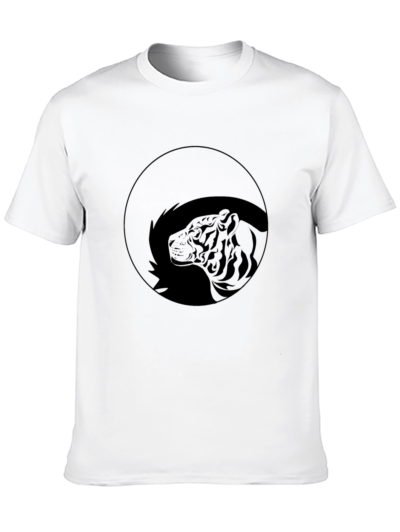 Mens Black Tiger Graphic Print T-Shirt