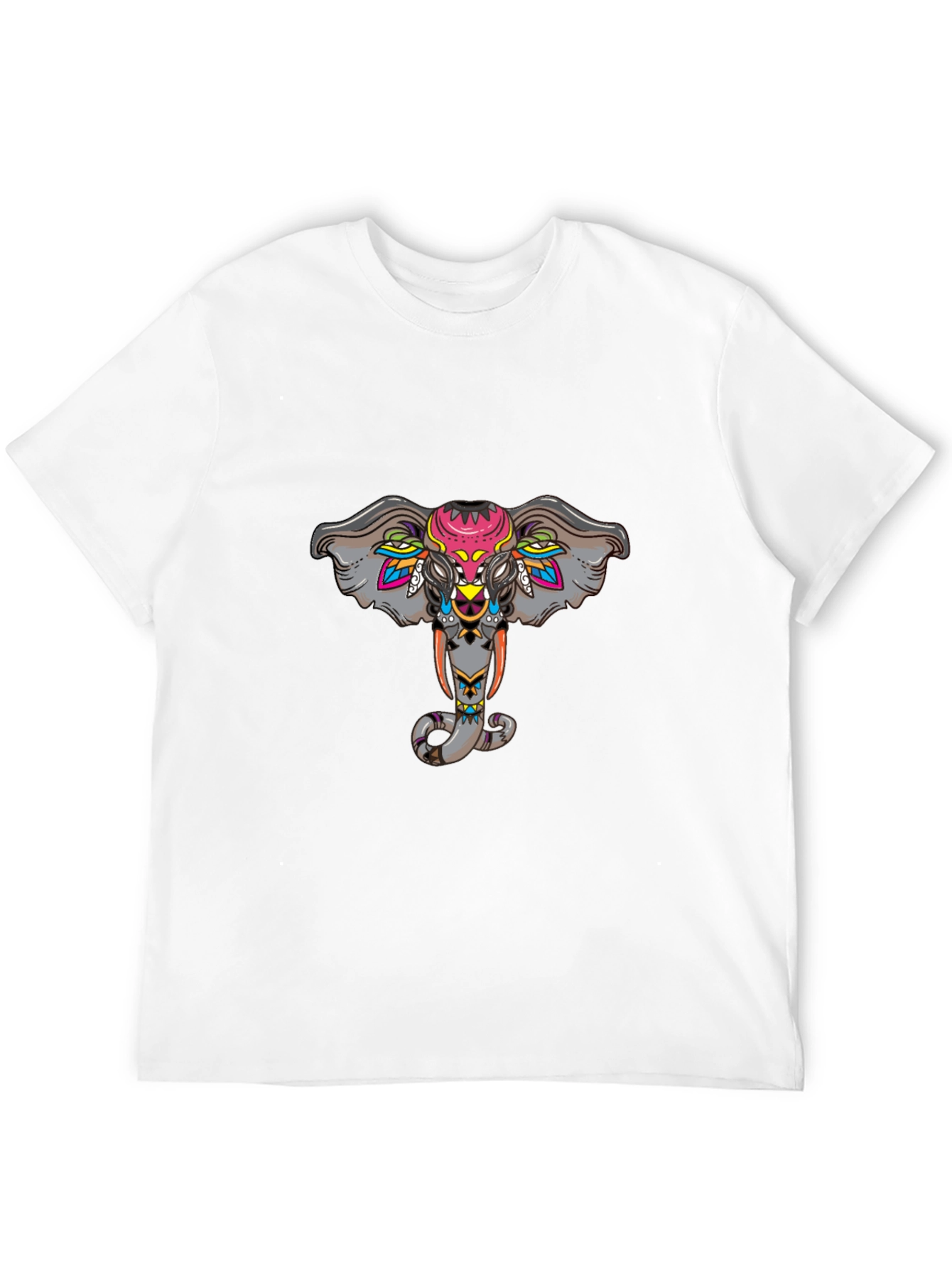 Elephant Graphic Print Black T-Shirt