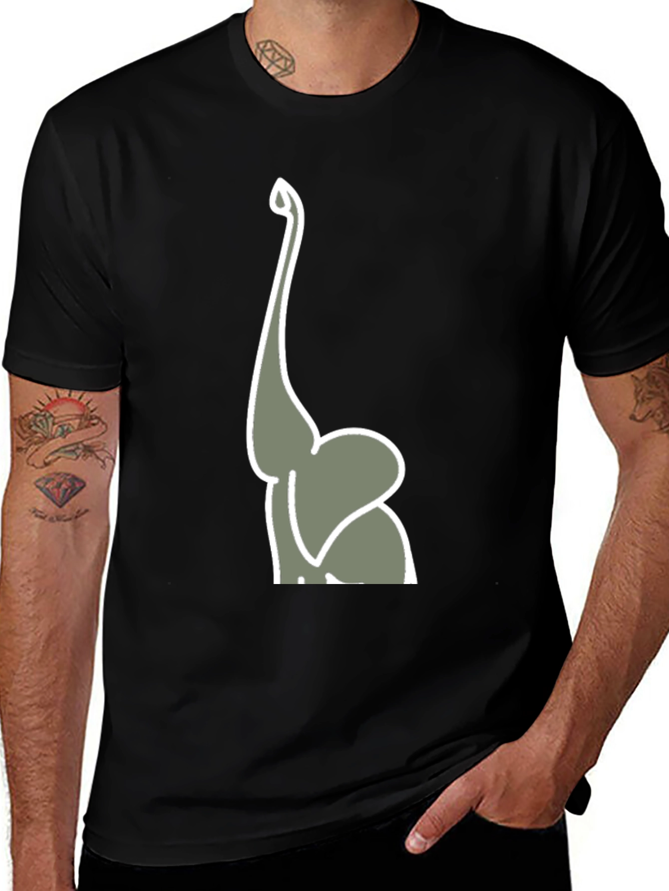 Elephant Trunk Graphic Tee - Mens Black T-Shirt