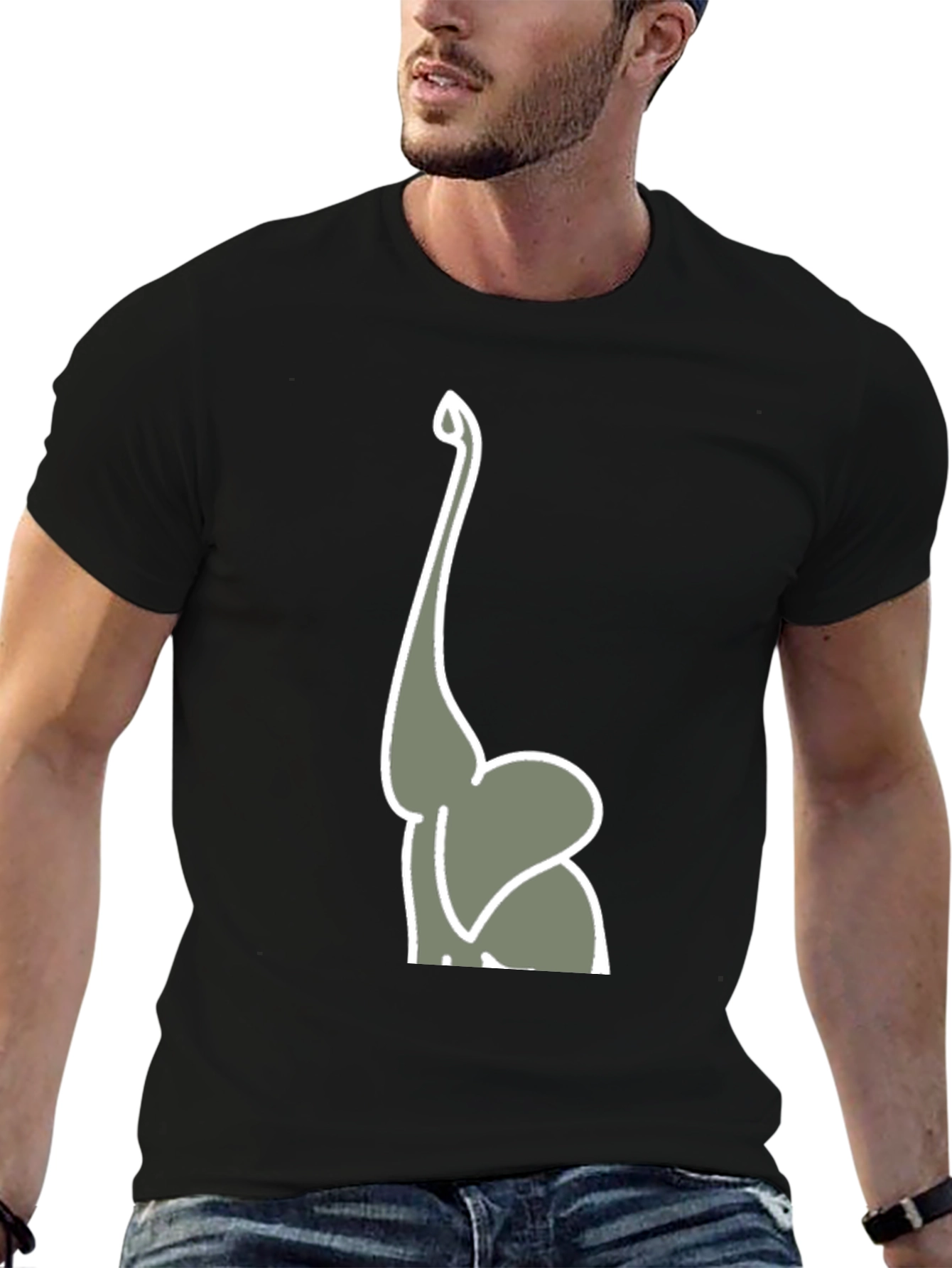 Elephant Trunk Graphic Tee - Mens Black T-Shirt
