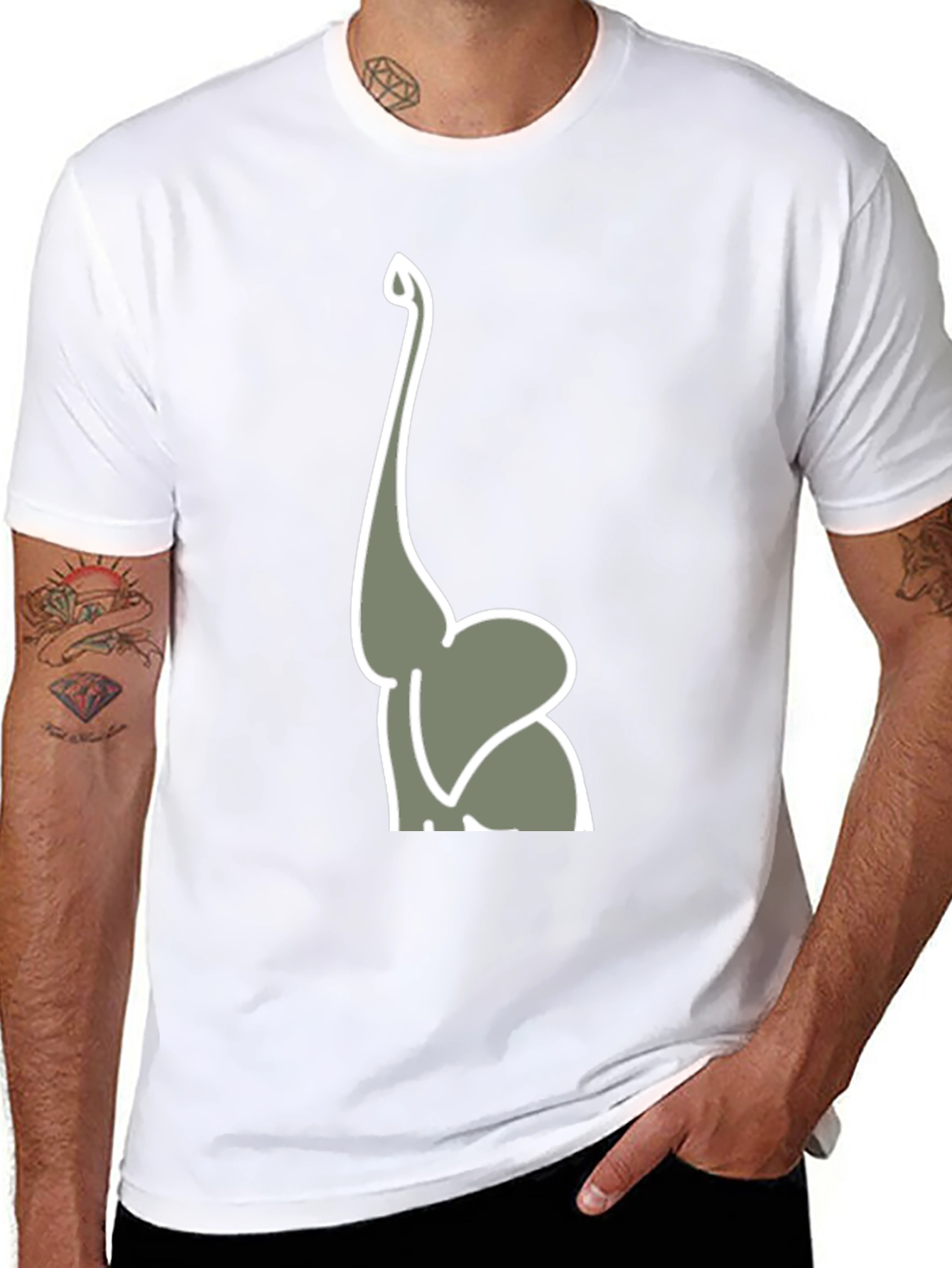 Elephant Trunk Graphic Tee - Mens Black T-Shirt