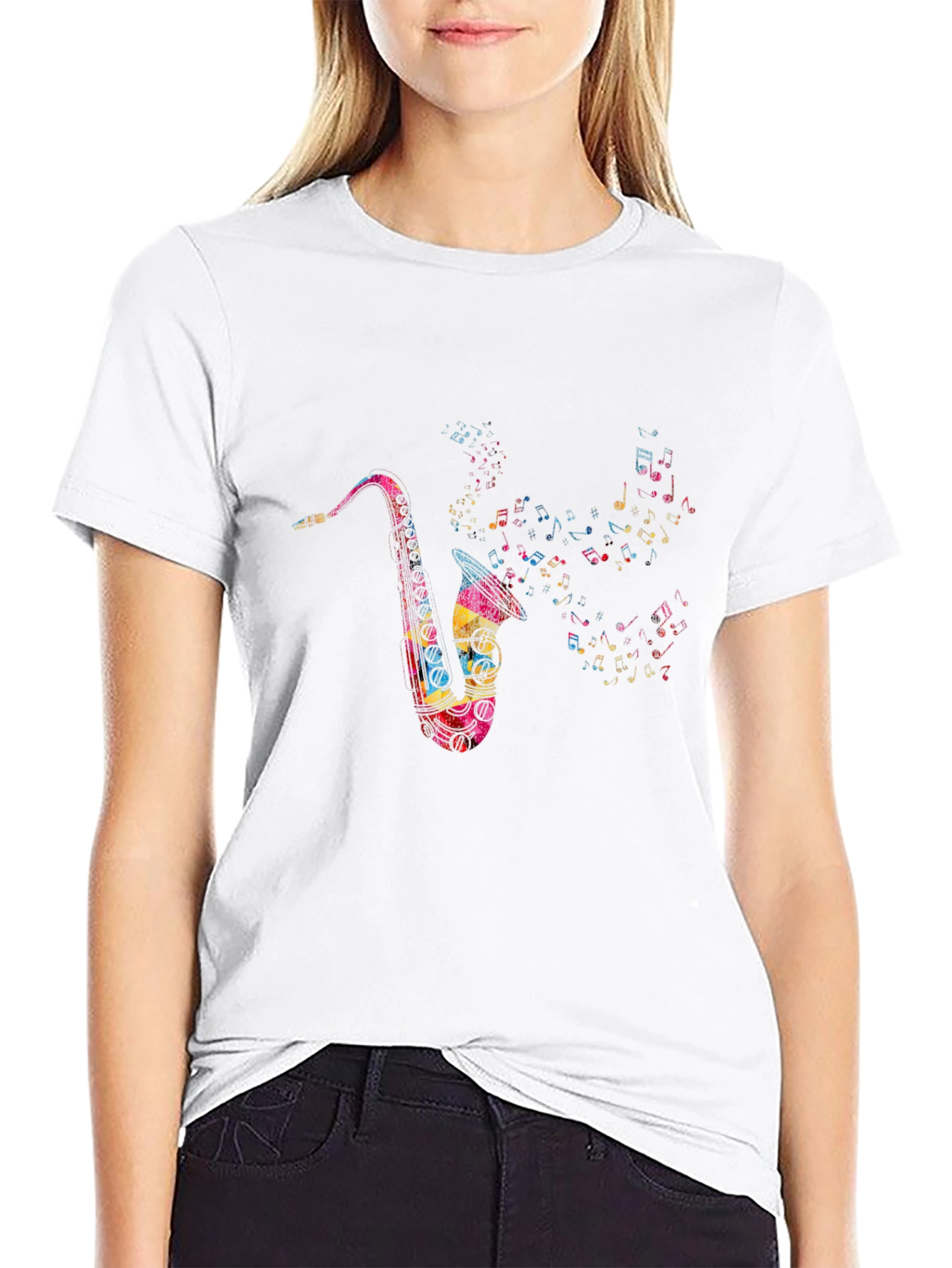 Saxophone Music Note T-Shirt - Mens