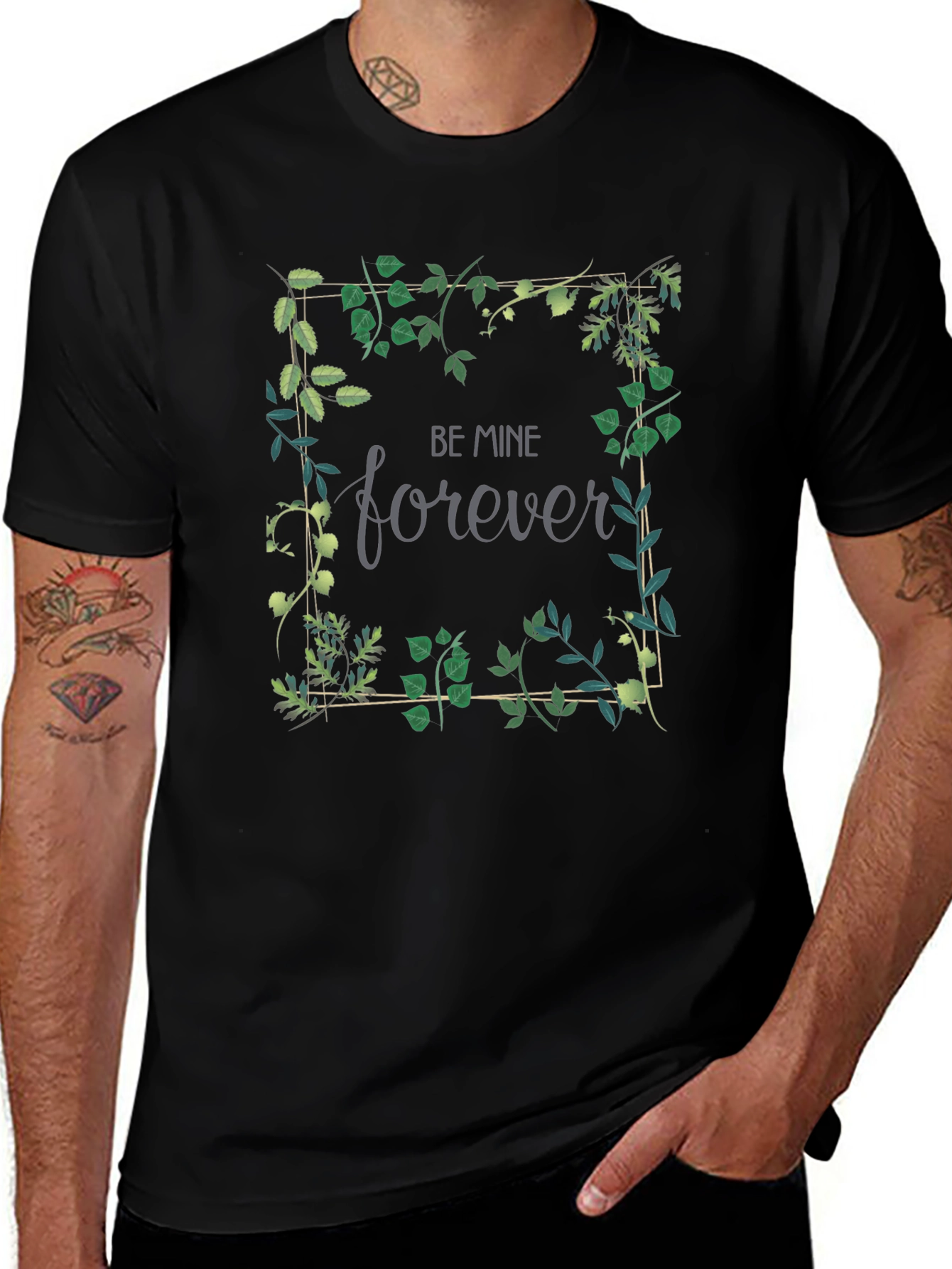 Be Mine Forever Graphic Tee - Botanical Design