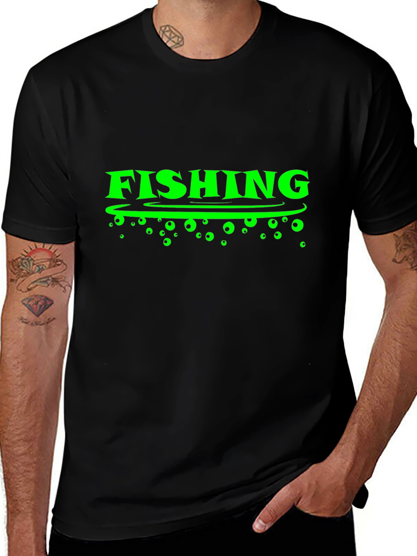 Fishing Graphic Tee -  Black T-Shirt