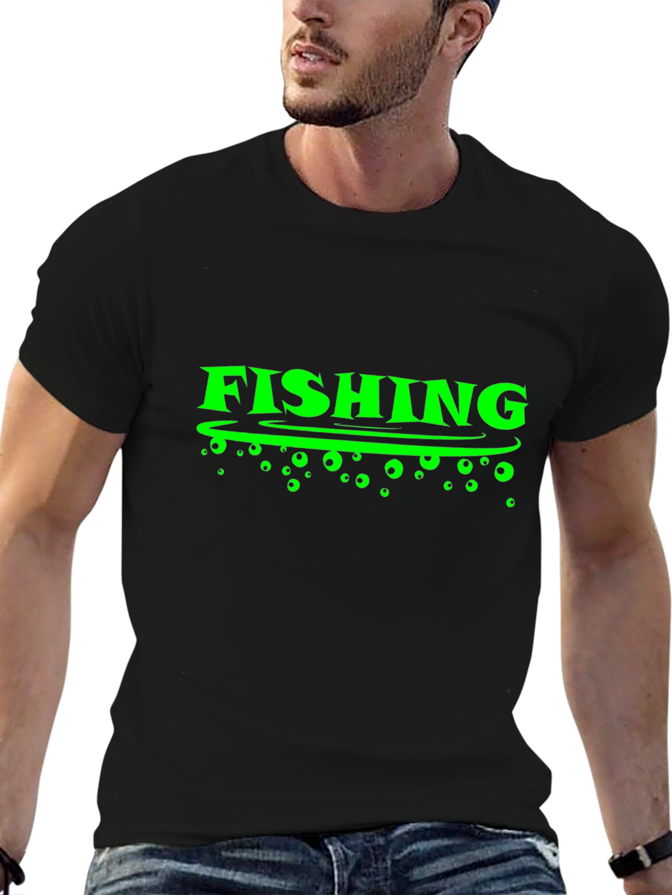 Fishing Graphic Tee -  Black T-Shirt