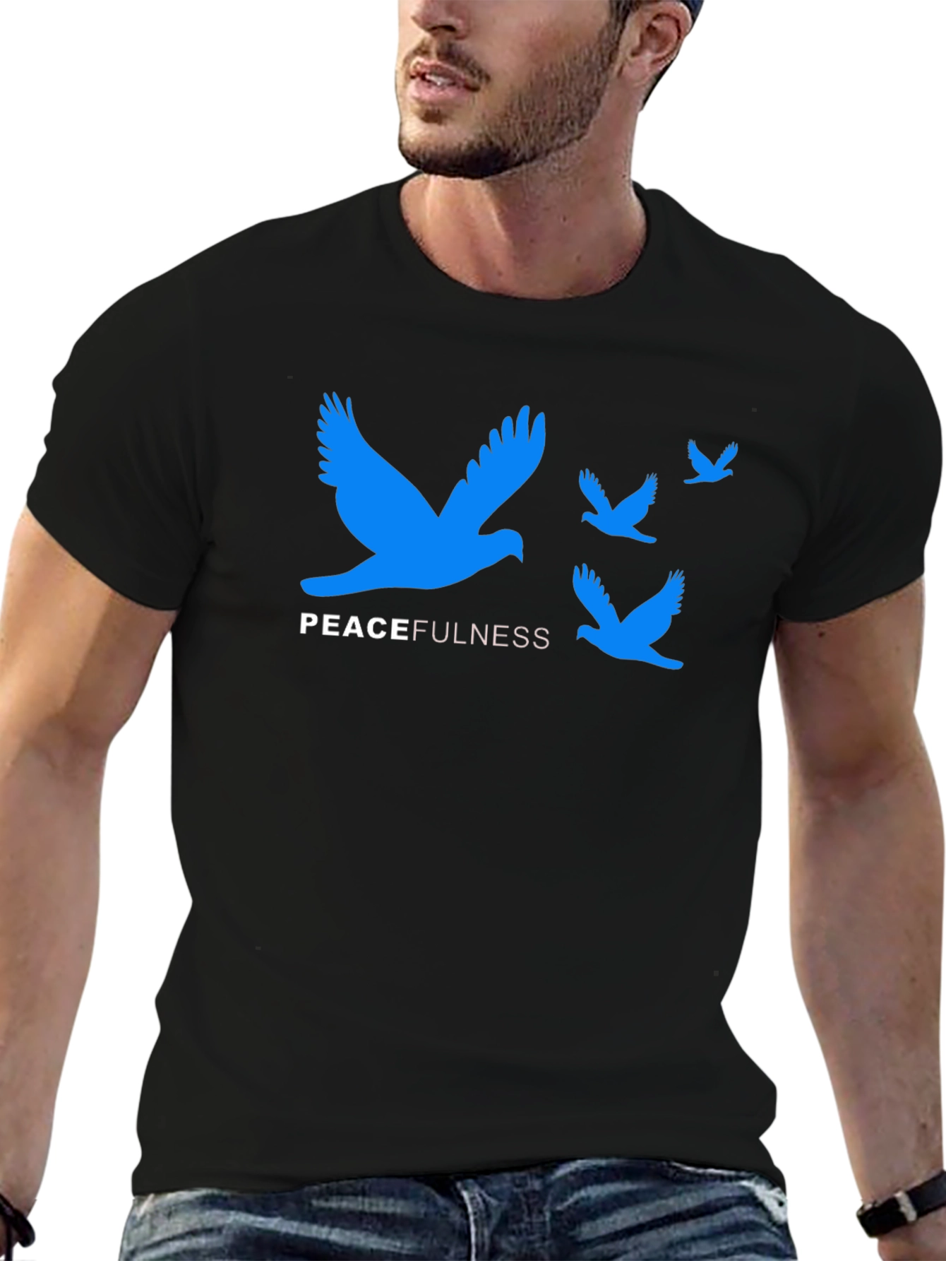 Peacefulness T-Shirt - Blue Bird Graphic Tee