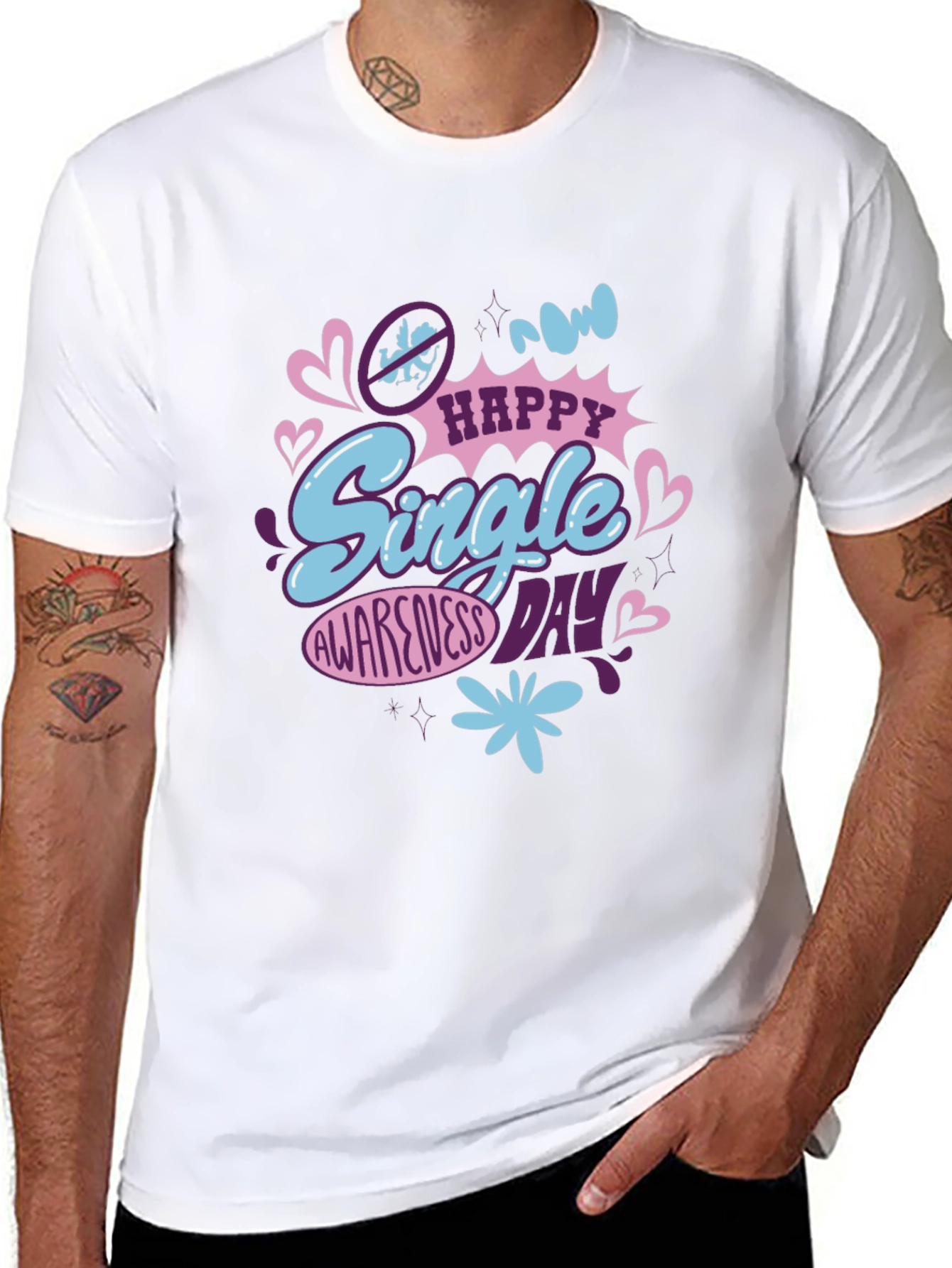 Single Awareness Day Graphic T-Shirt