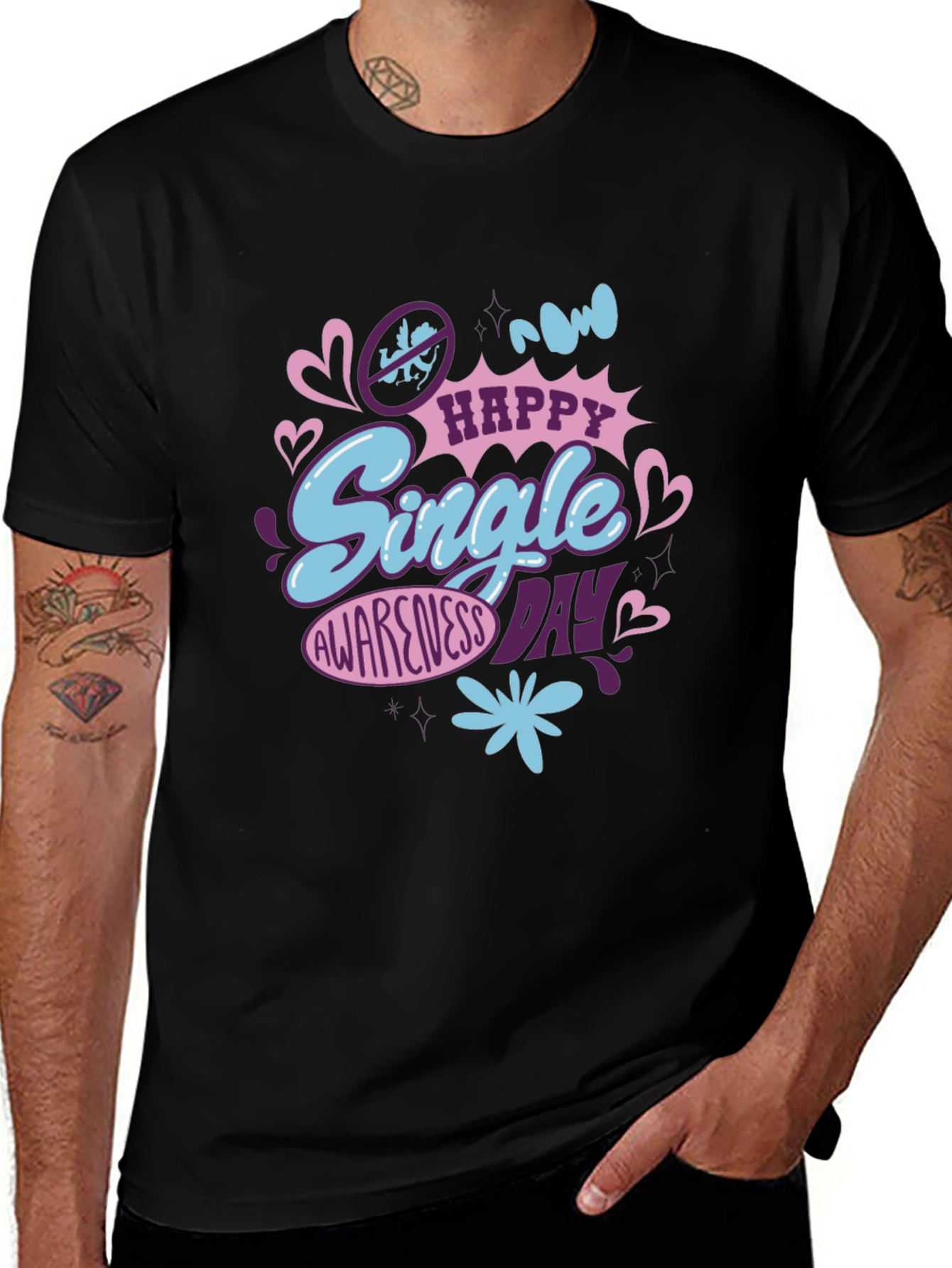 Single Awareness Day Graphic T-Shirt