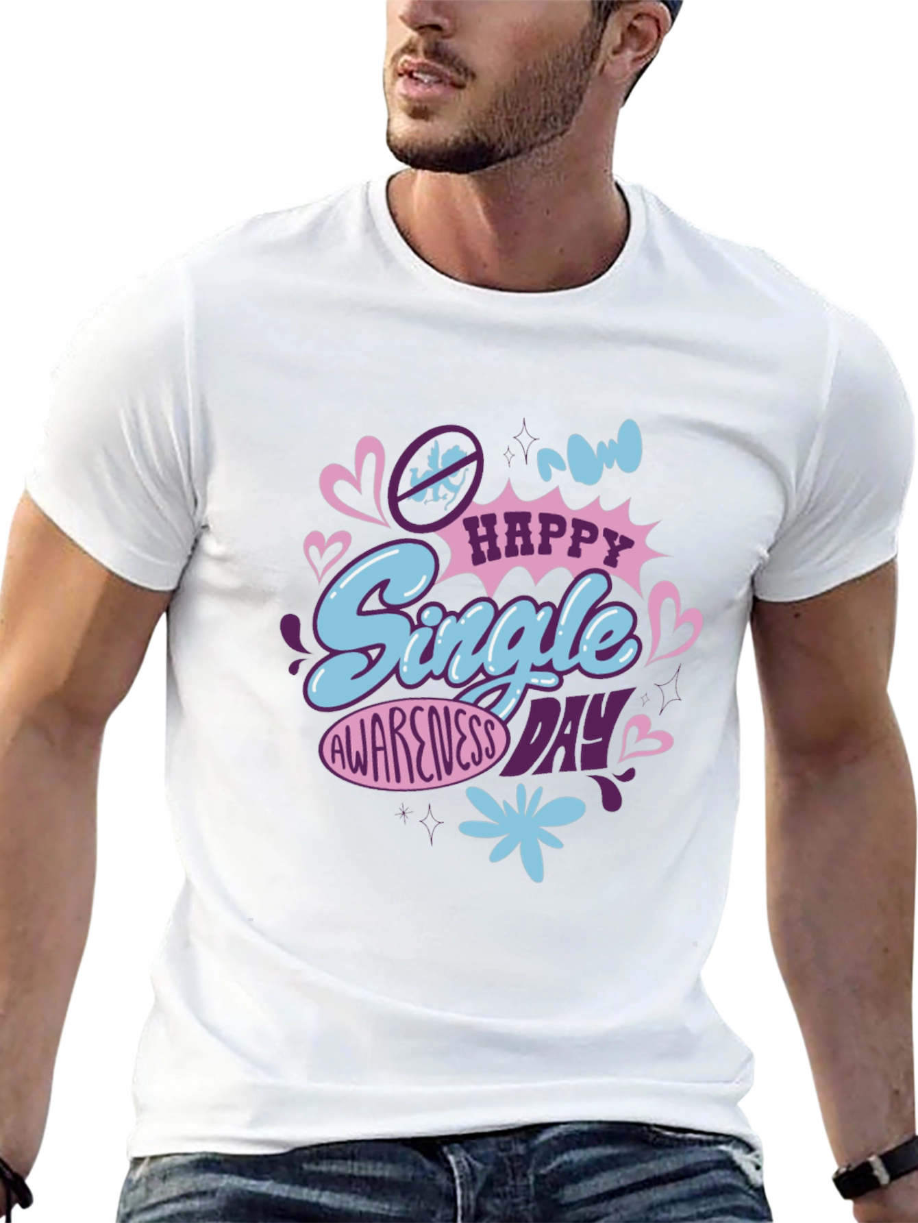 Single Awareness Day Graphic T-Shirt