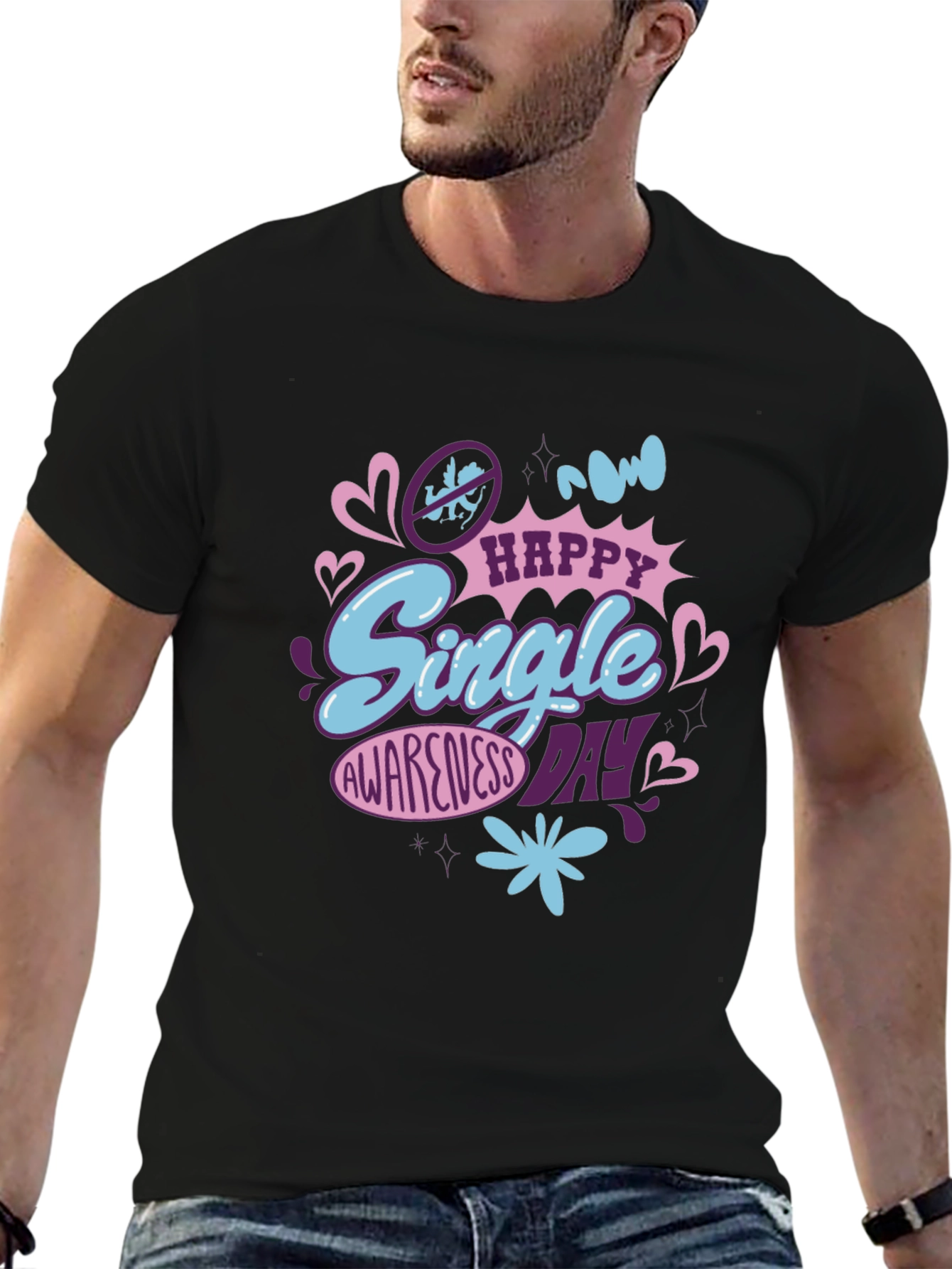 Single Awareness Day Graphic T-Shirt