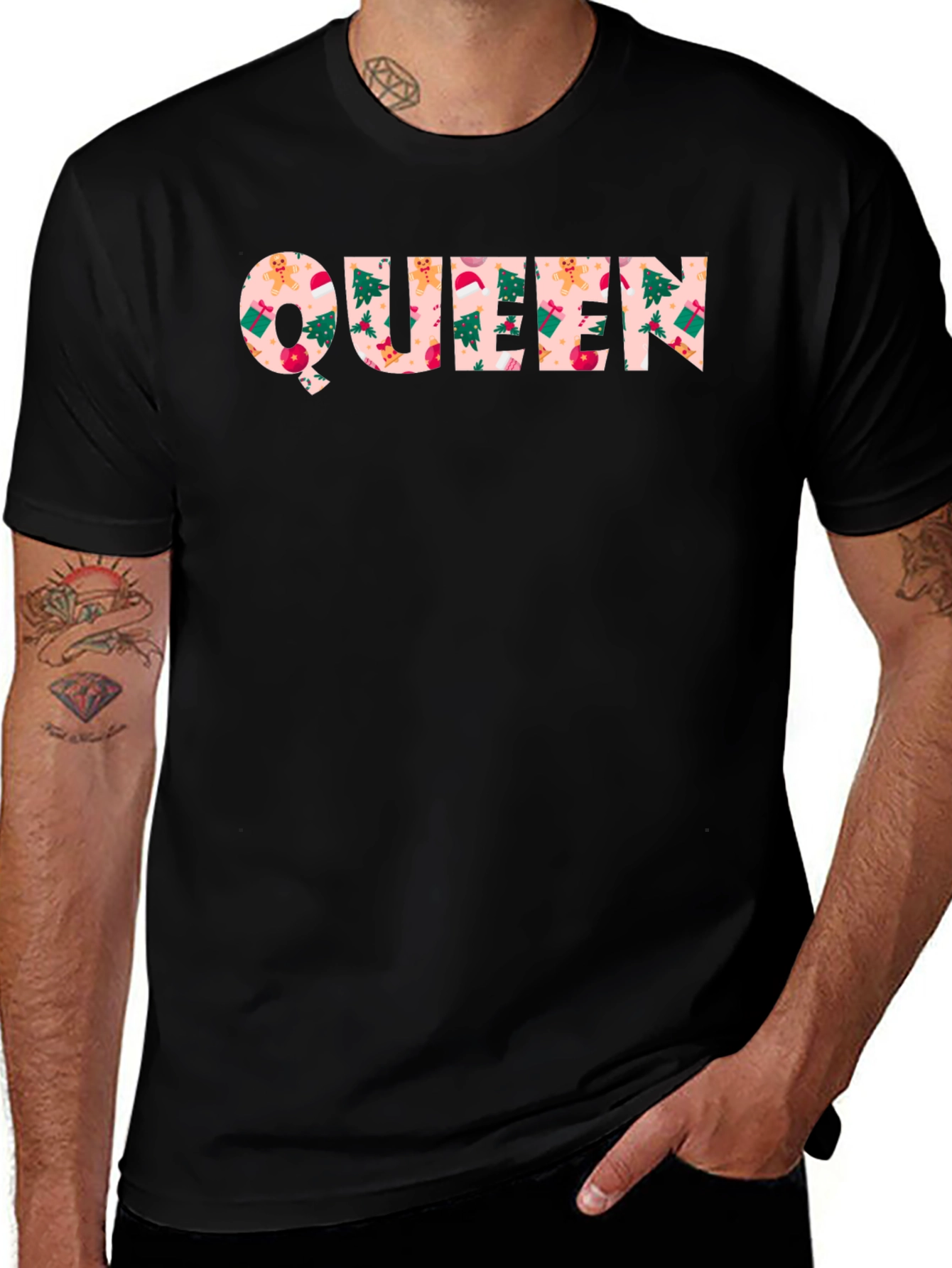 Christmas Queen Black T-Shirt