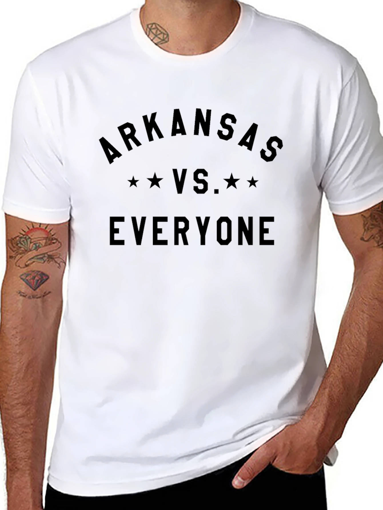 Arkansas VS. Everyone Black T-Shirt