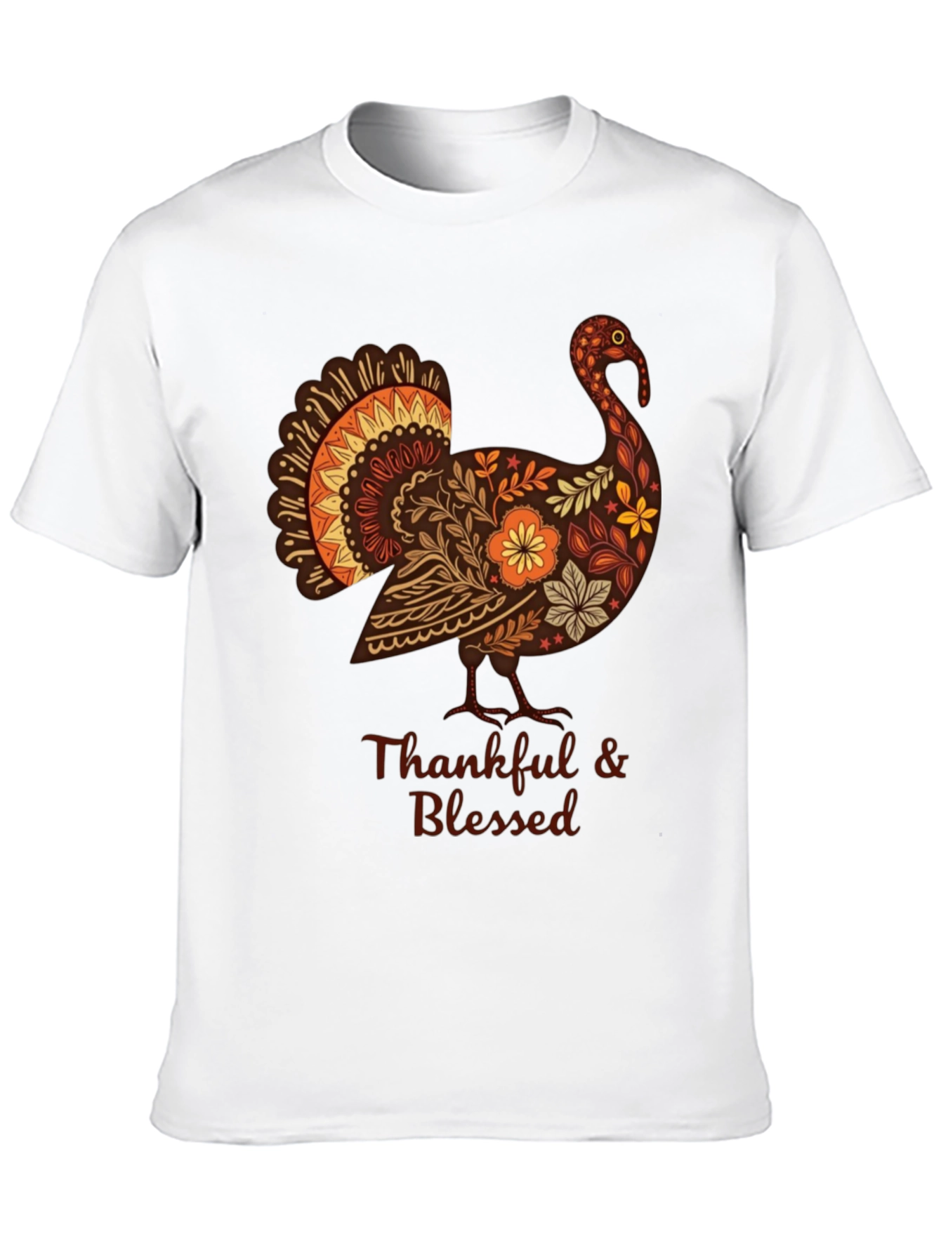 Thankful & Blessed Thanksgiving Turkey T-Shirt