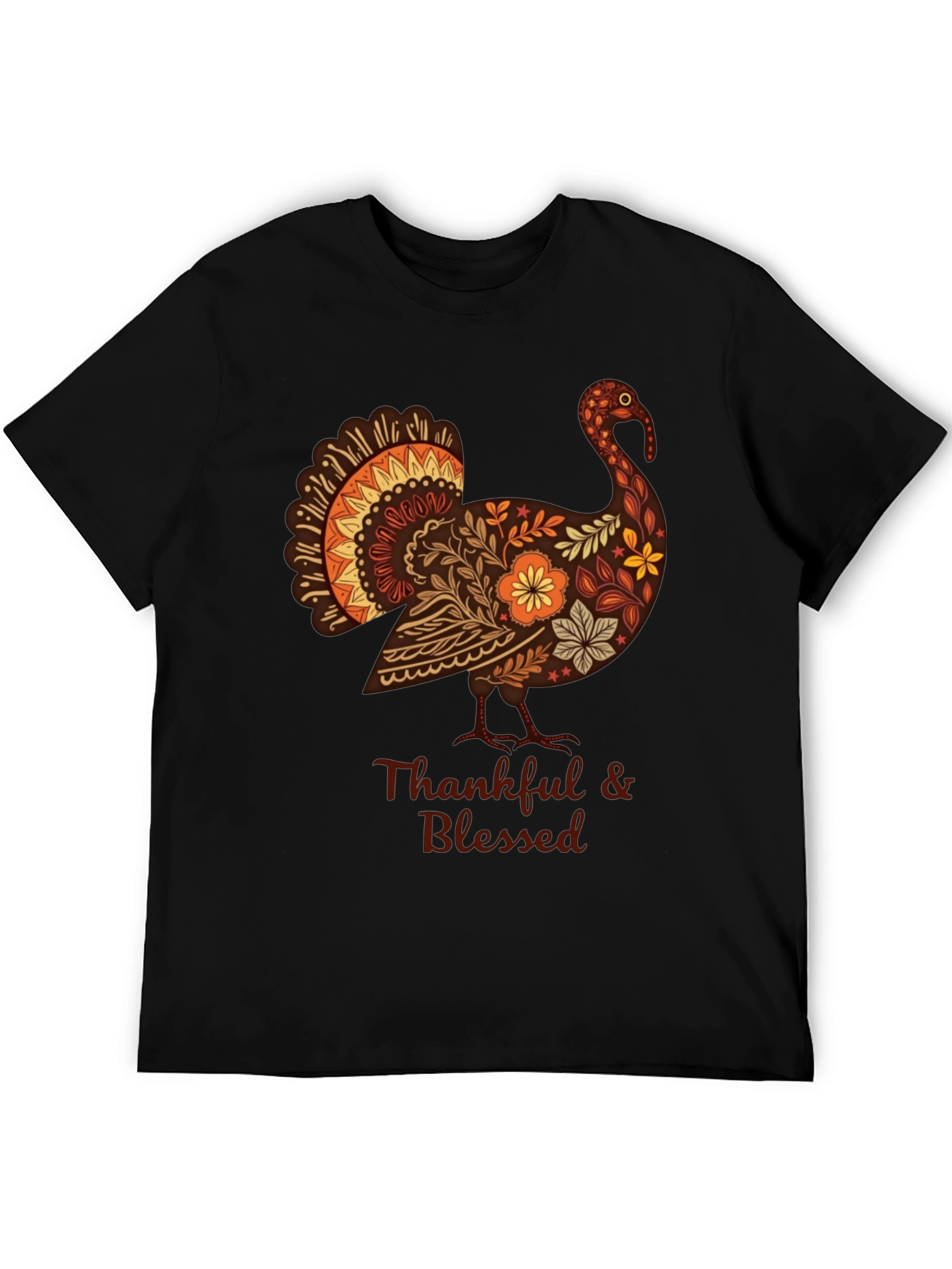 Thankful & Blessed Thanksgiving Turkey T-Shirt