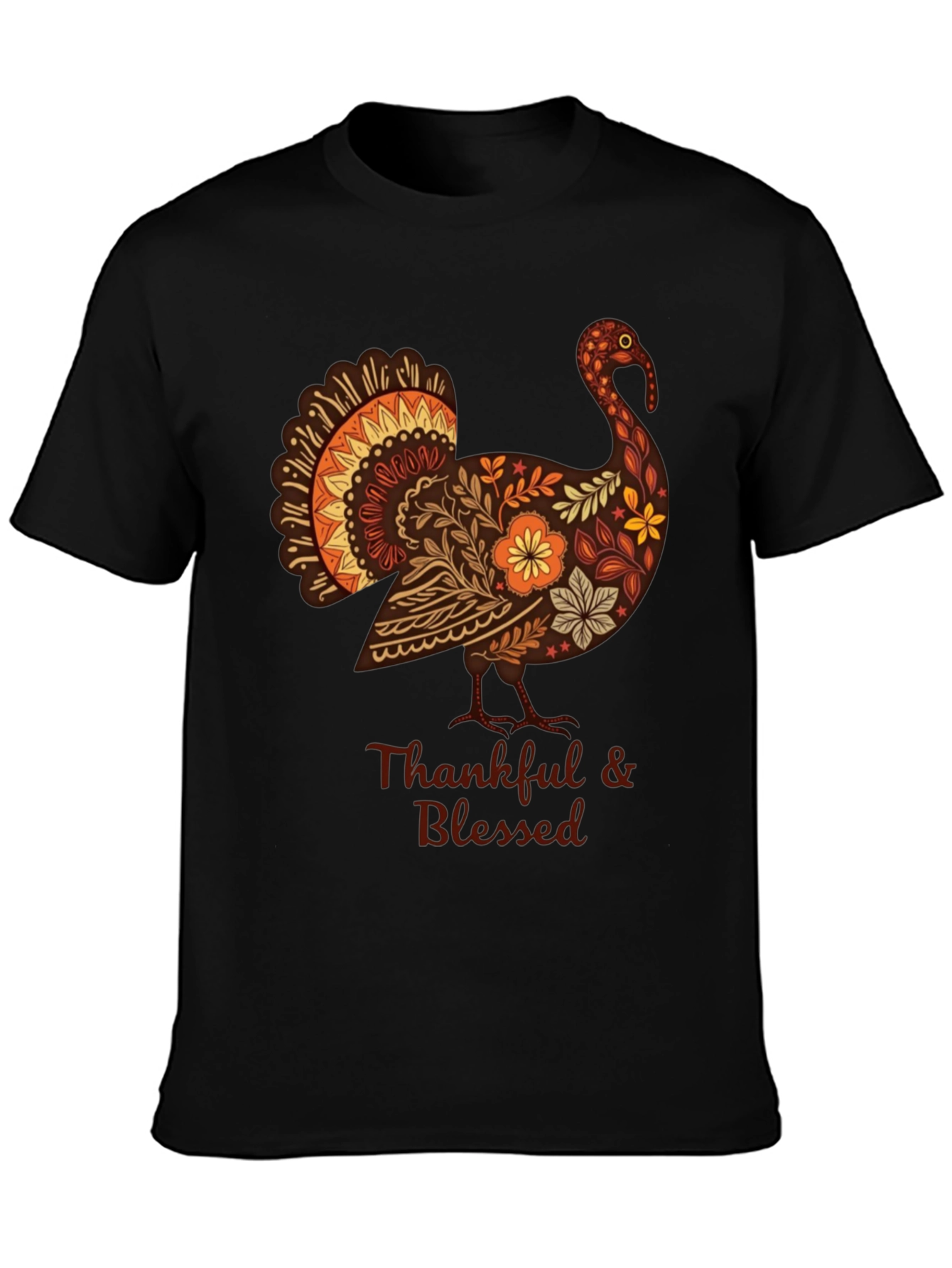 Thankful & Blessed Thanksgiving Turkey T-Shirt