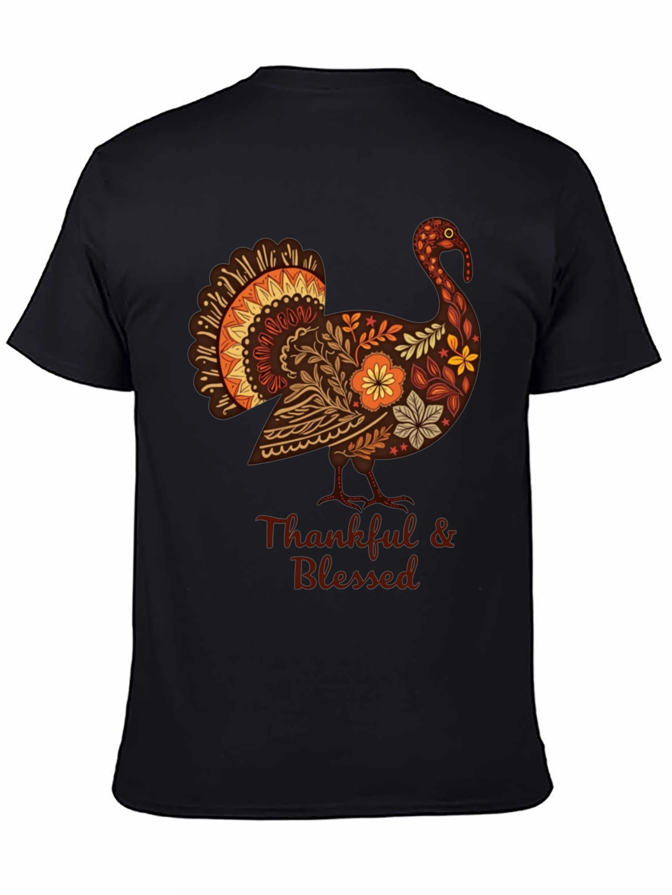 Thankful & Blessed Thanksgiving Turkey T-Shirt