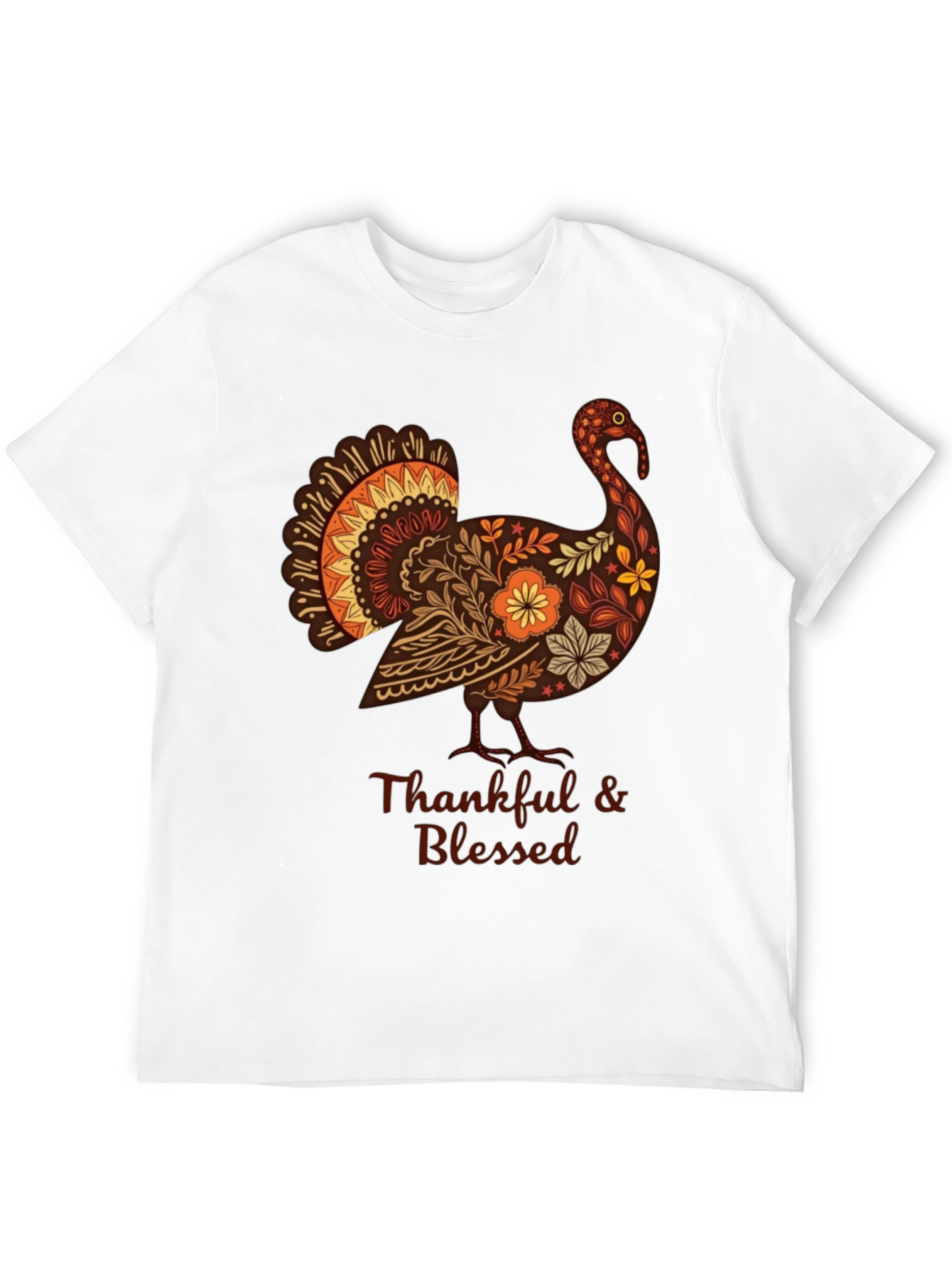 Thankful & Blessed Thanksgiving Turkey T-Shirt