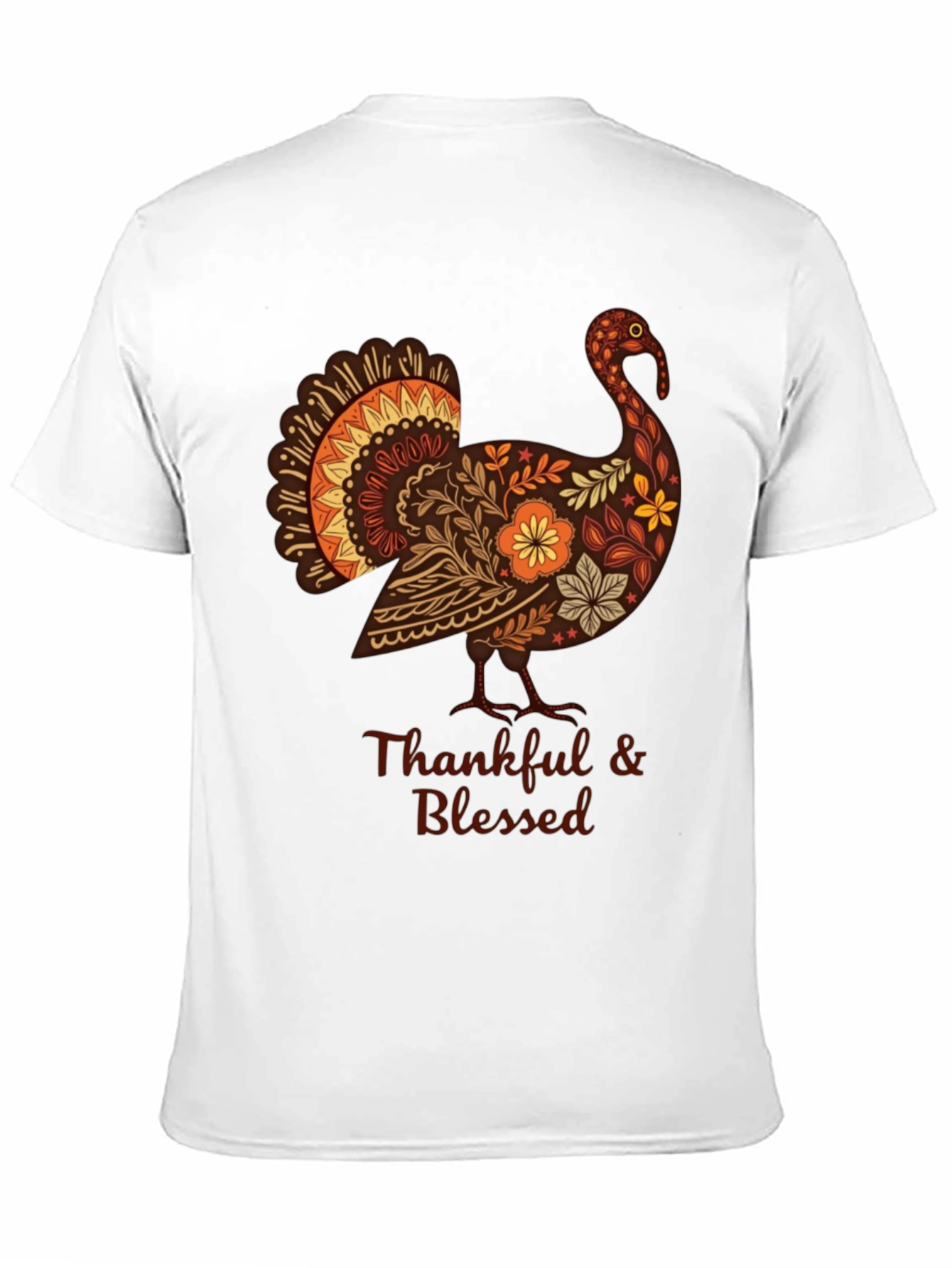 Thankful & Blessed Thanksgiving Turkey T-Shirt
