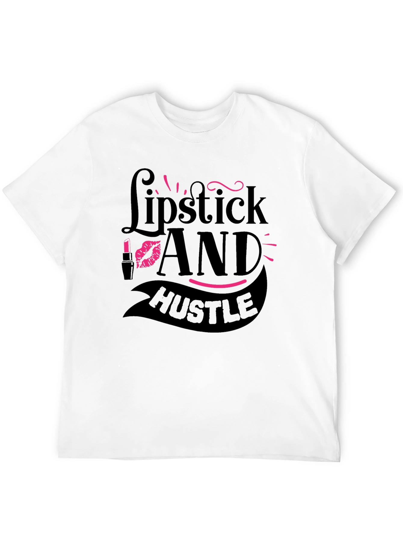 Lipstick and Hustle Black Graphic T-Shirt