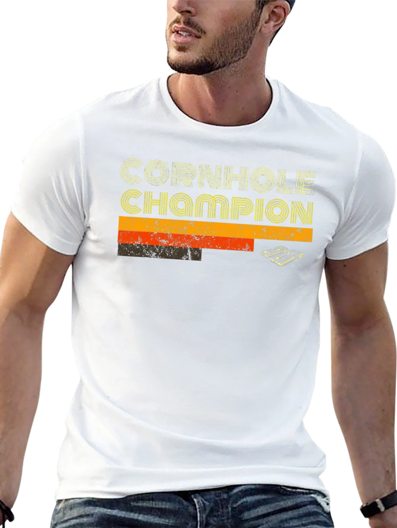 Cornhole Champion Retro Style Tee