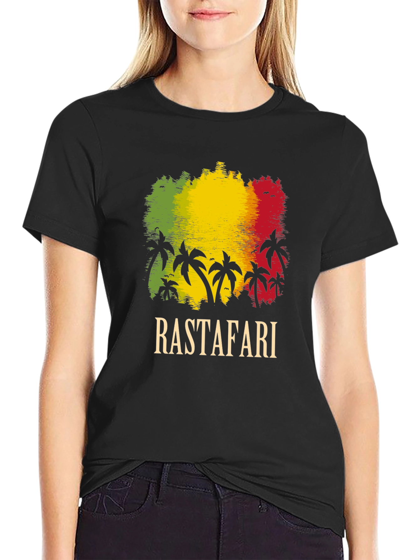 Rastafari Palm Tree Graphic T-Shirt