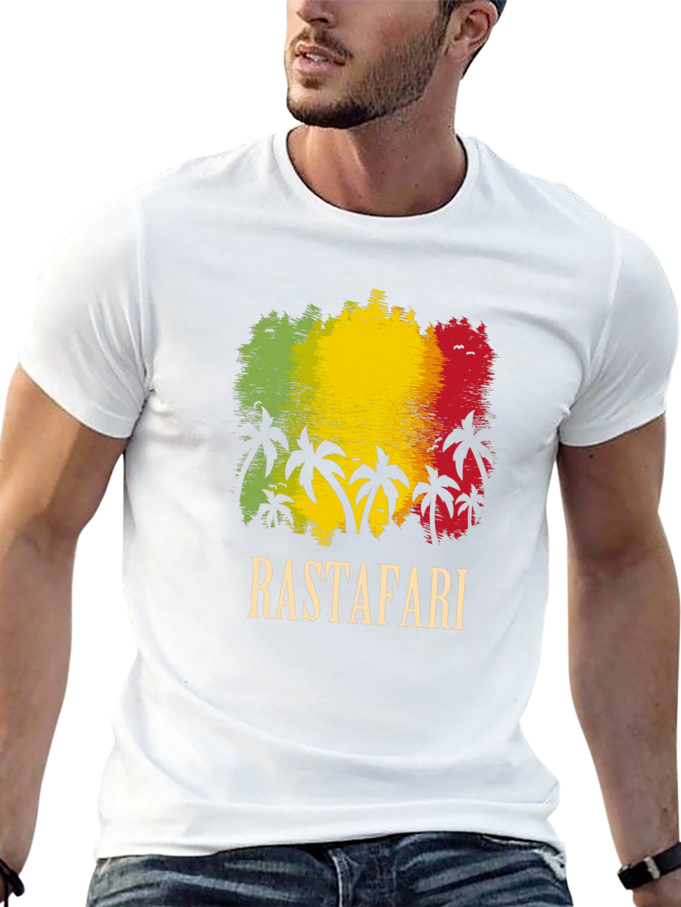 Rastafari Palm Tree Graphic T-Shirt