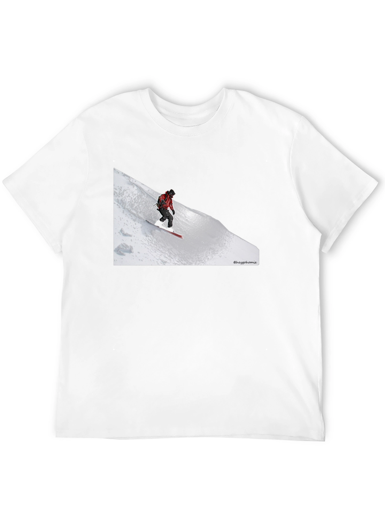 Snowboarder Graphic Tee - Black Cotton T-Shirt