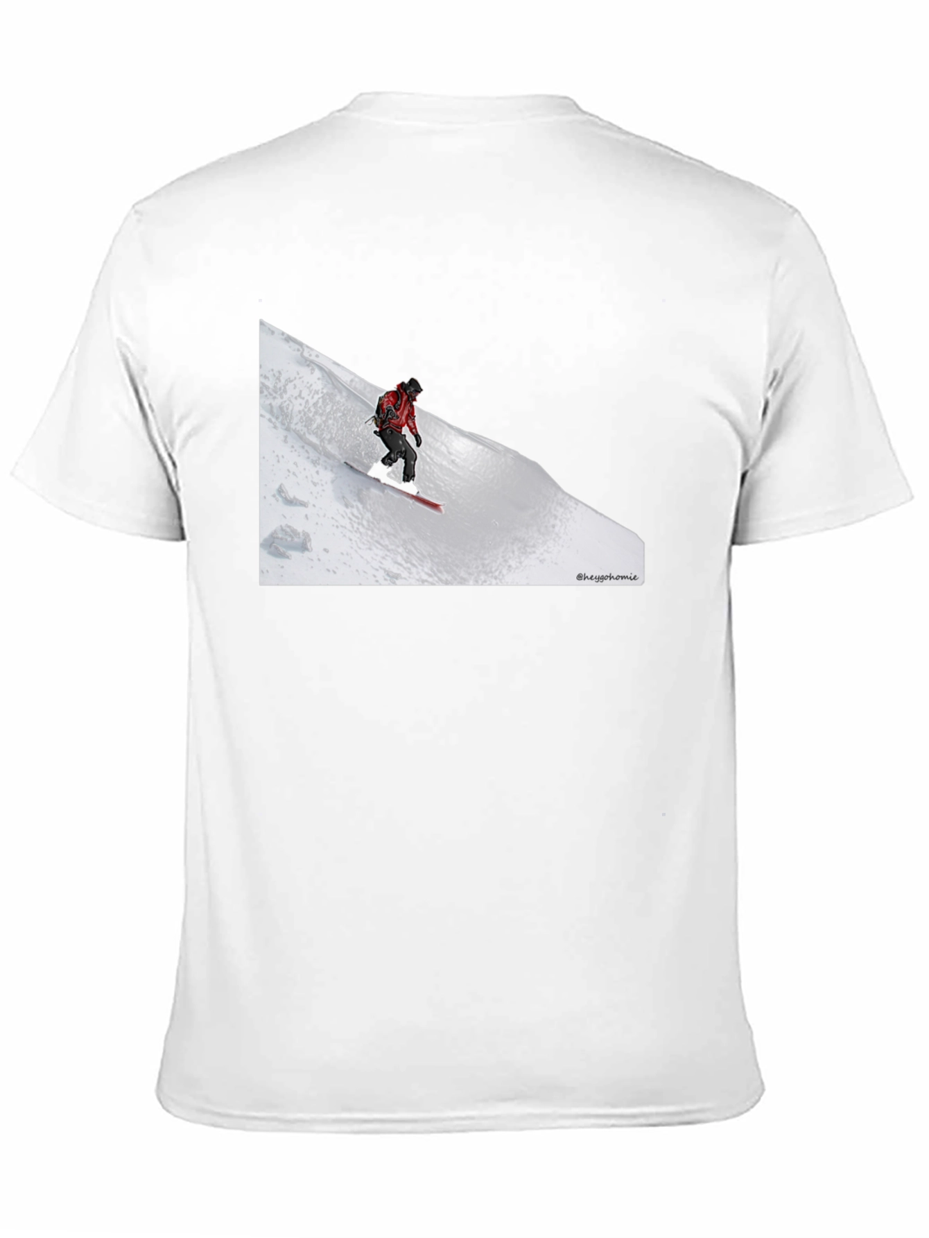 Snowboarder Graphic Tee - Black Cotton T-Shirt